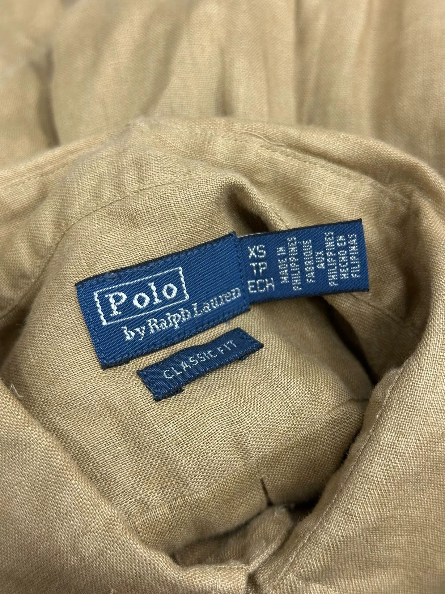 Polo Ralph Lauren Polo Ralph Lauren Khaki Linen Long Sleeve Shirt Size US XS / EU 42 / 0 - 4 Thumbnail