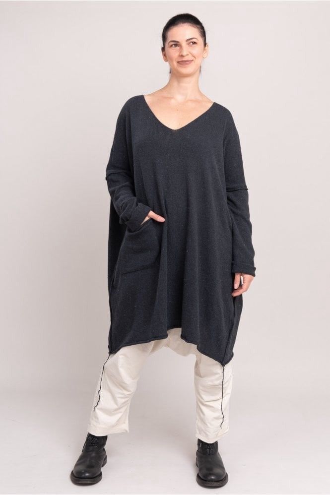 Rundholz Studio b3 Design Amelsa Mud Dark Oversized Knit Tunic Cotton Size S / US 4 / IT 40 - 20 Thumbnail