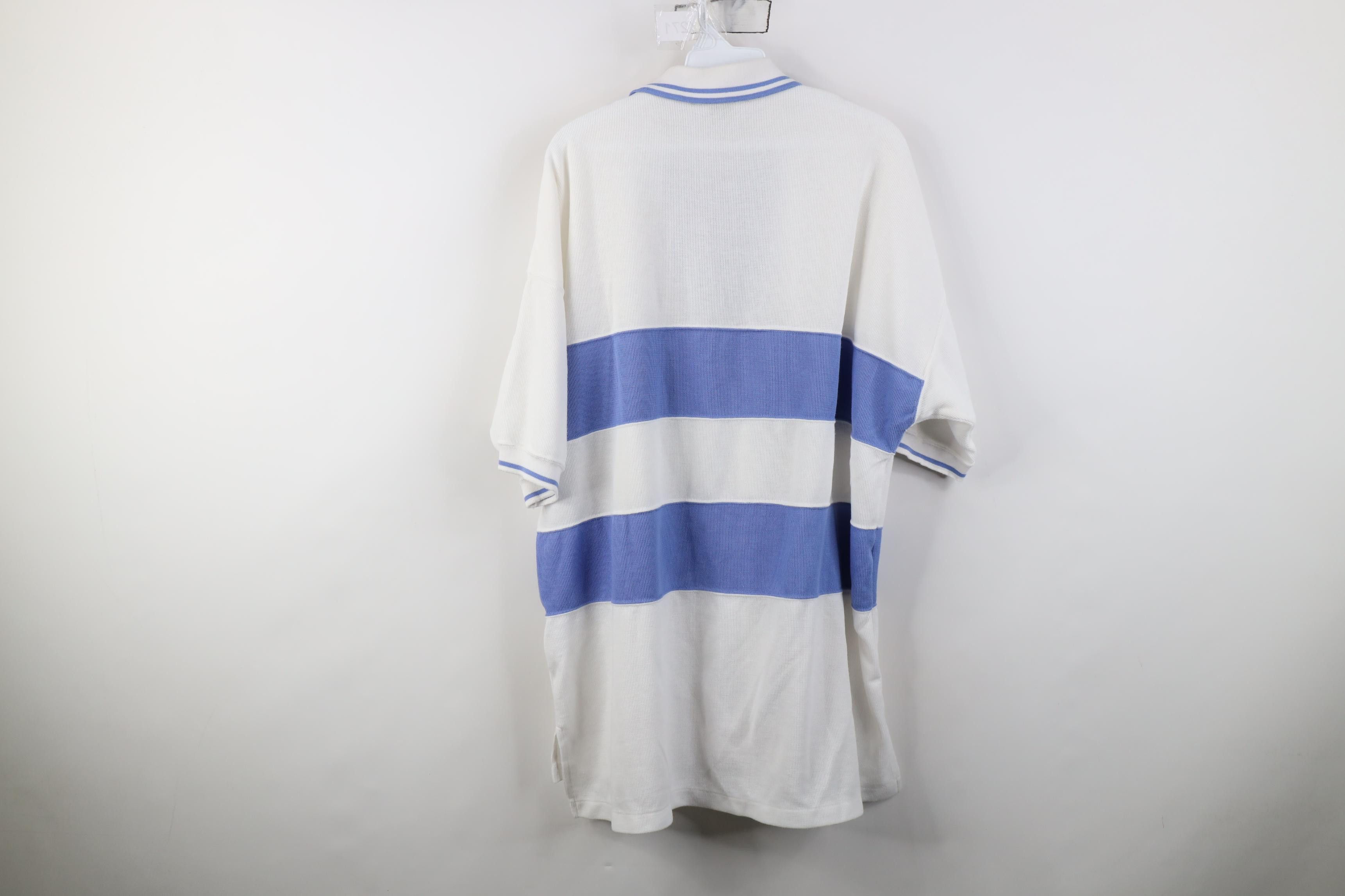 Vintage Vintage 90s Streetwear Block Thermal Knit Golf Polo Shirt Size US XXL / EU 58 / 5 - 12 Thumbnail