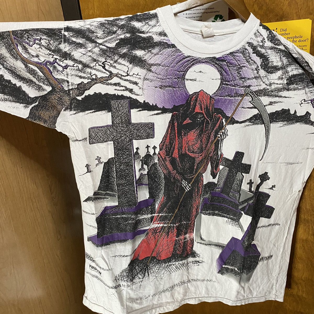 Expert Horror × Vintage Vintage Grim Reaper Halloween All Over Print Shirt Size US XL / EU 56 / 4 - 2 Thumbnail