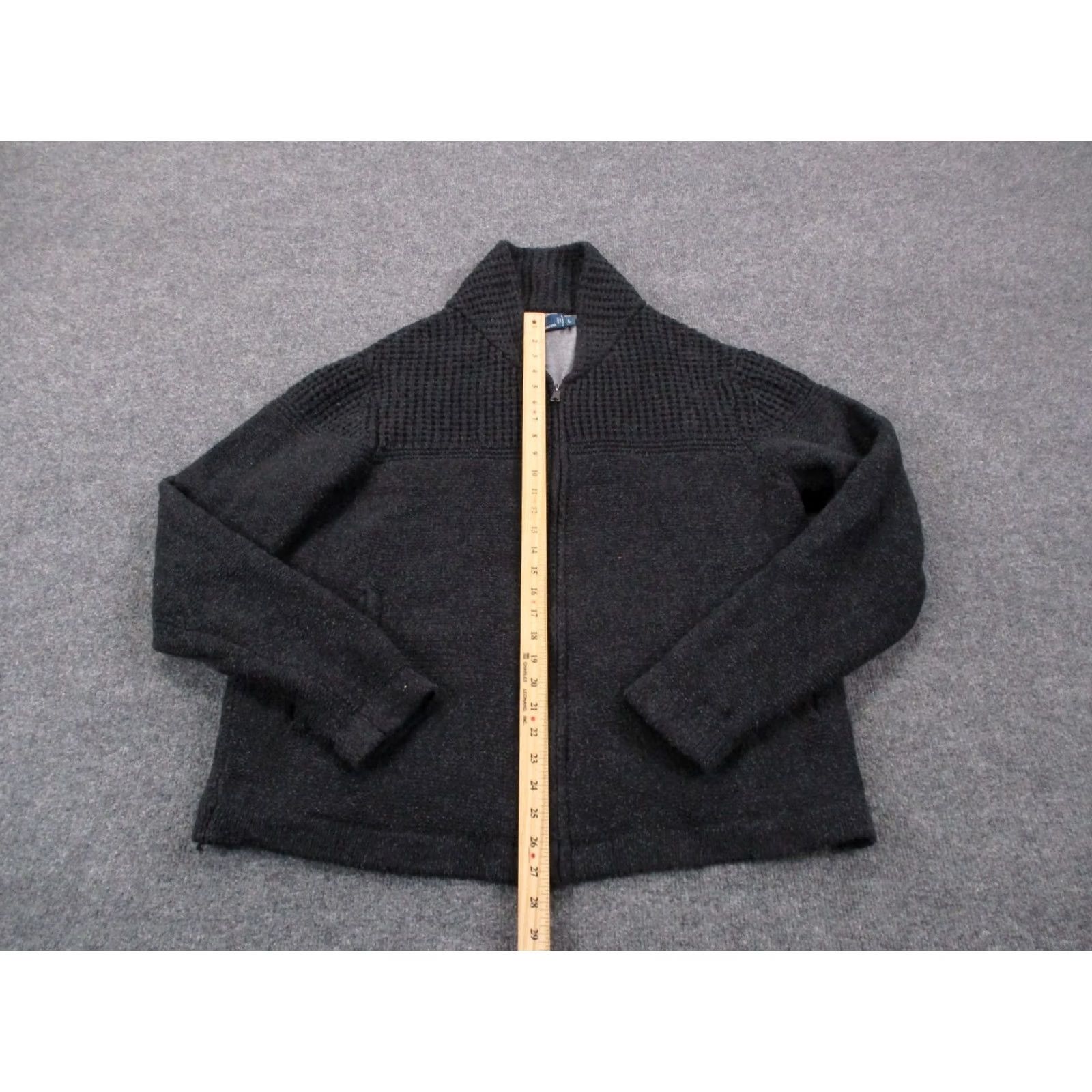 Polo Ralph Lauren Polo Ralph Lauren Sweater Men L Cable-Knit Wool Gray Full Zip, Shawl Neck, Heavy, Pockets, Thermal, Logo, Regular Fit, size L Mens Size US L / EU 52-54 / 3 - 3 Thumbnail