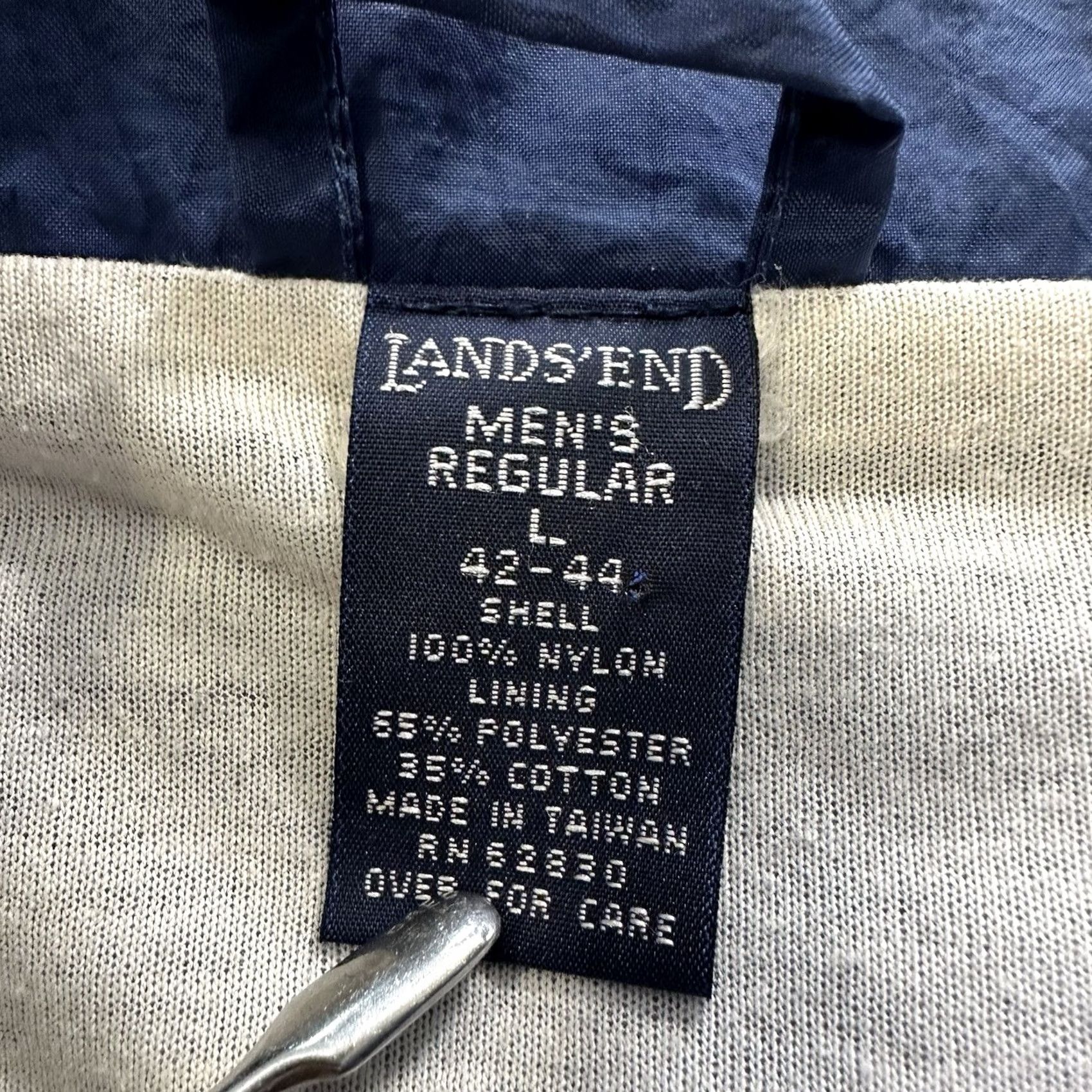 Lands' End VINTAGE Lands' End Track Jacket Windbreaker Mens L Full Zip Nylon Blue Size US L / EU 52-54 / 3 - 2 Thumbnail