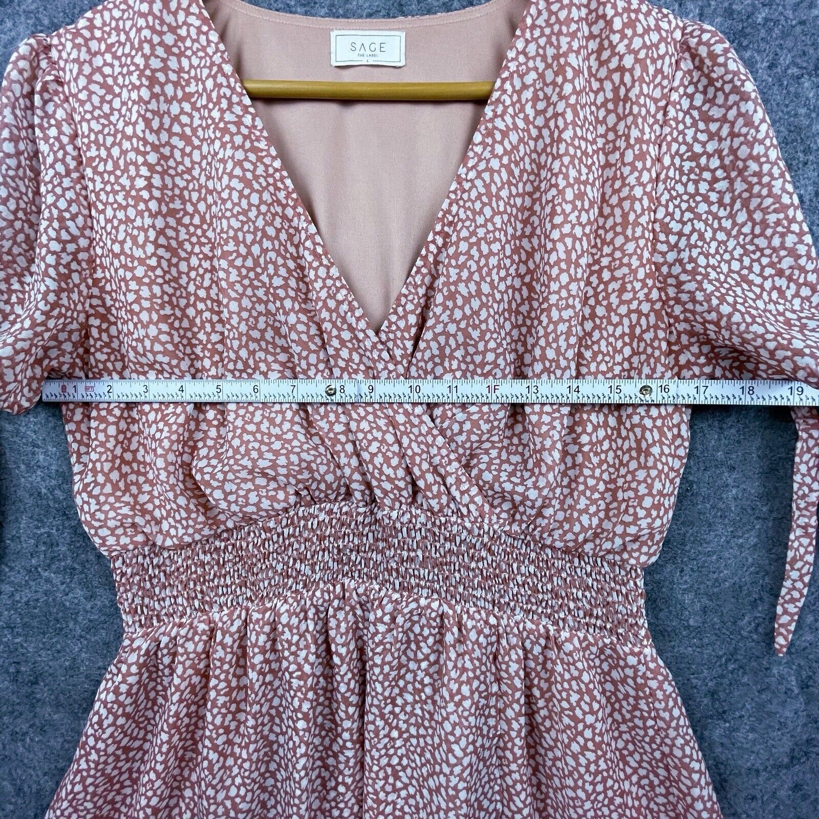 Sage Sage The Label Dress L Shirred Sheer Country Romantic Girly Size L / US 10 / IT 46 - 4 Thumbnail
