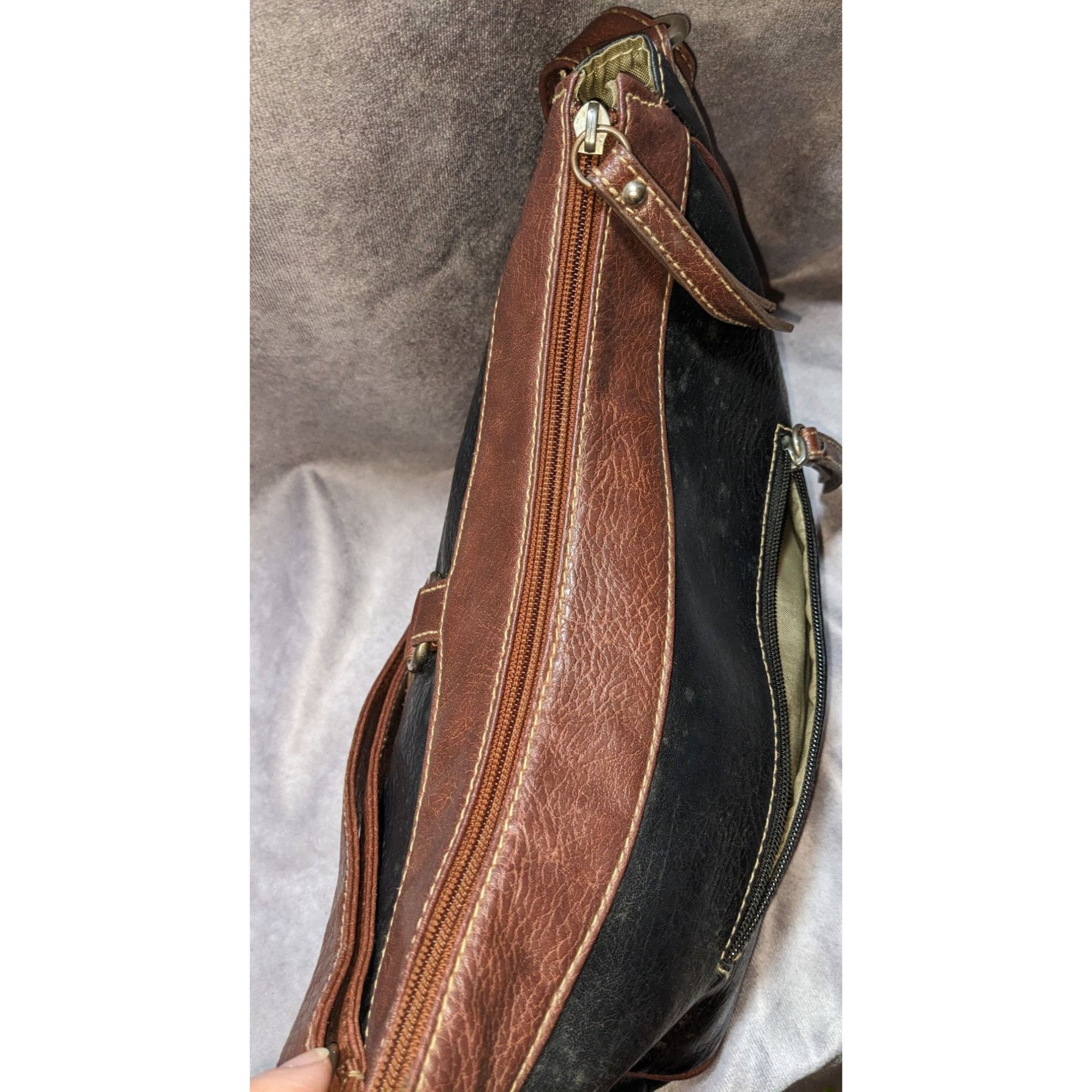 Other Vintage Torrens Western Black & Brown Leather Shoulder Bag Size ONE SIZE - 8 Thumbnail