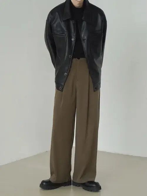 Japanese Brand Korean fashion retro faux leather jacket Size US L / EU 52-54 / 3 - 4 Thumbnail