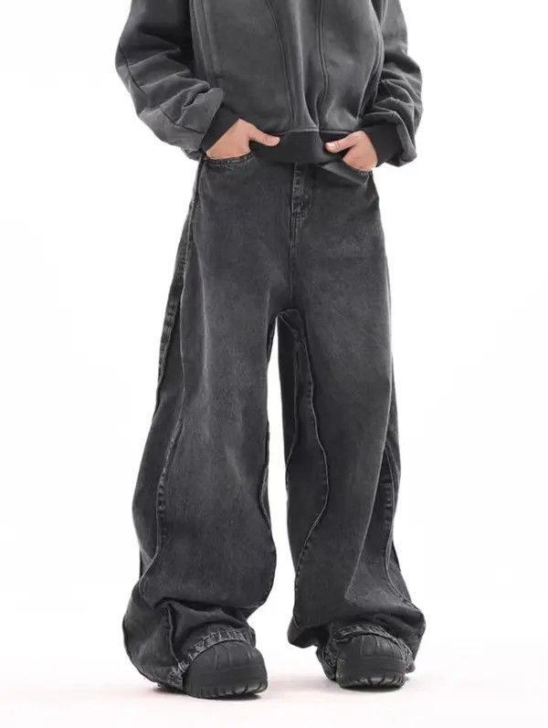 Japanese Brand VIBE Vintage distressed deconstructed wavy baggy jeans Size US 30 / EU 46 - 7 Thumbnail