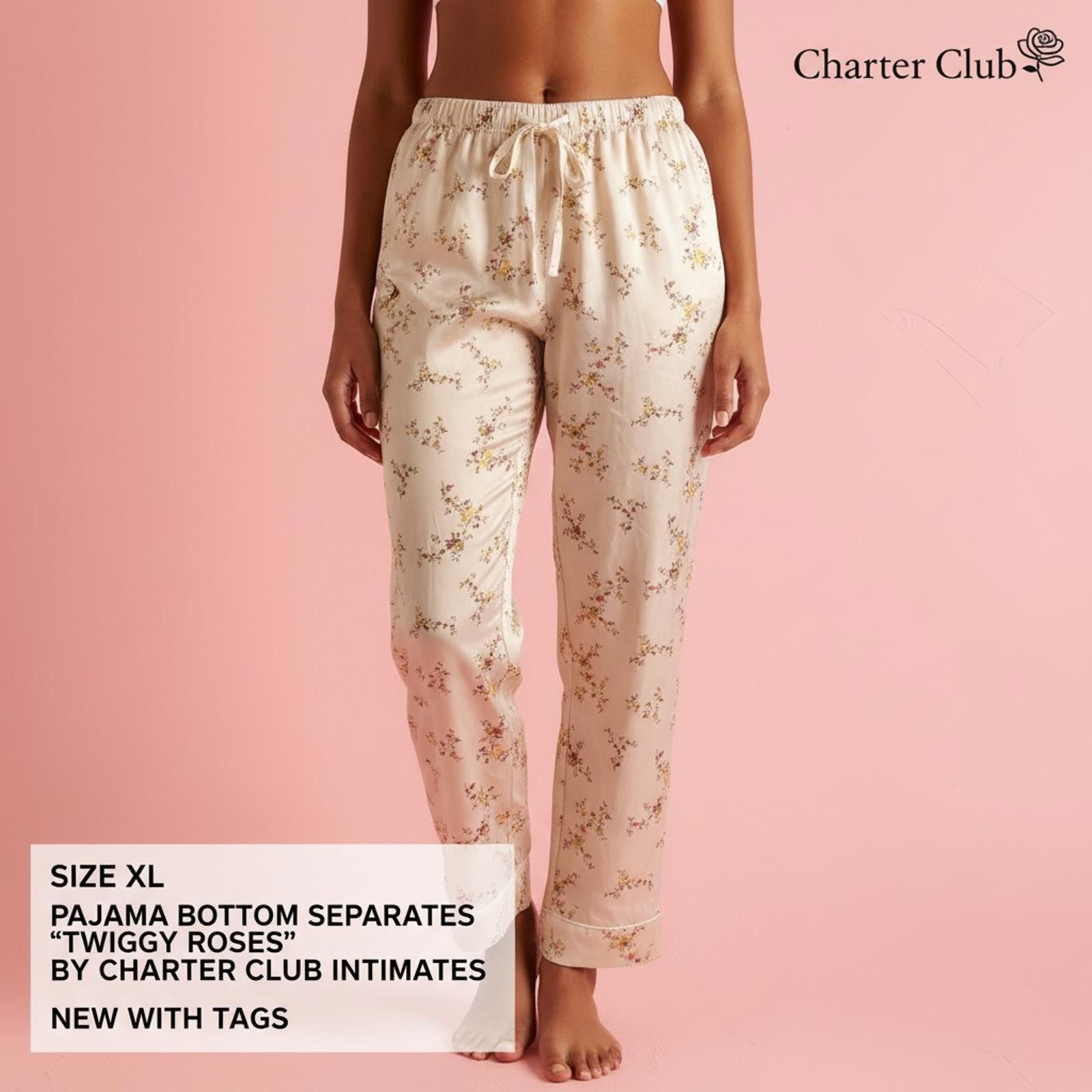 Charter Club Charter Club Twiggy Roses Pajama Bottom Separates Size XL Size ONE SIZE - 2 Thumbnail