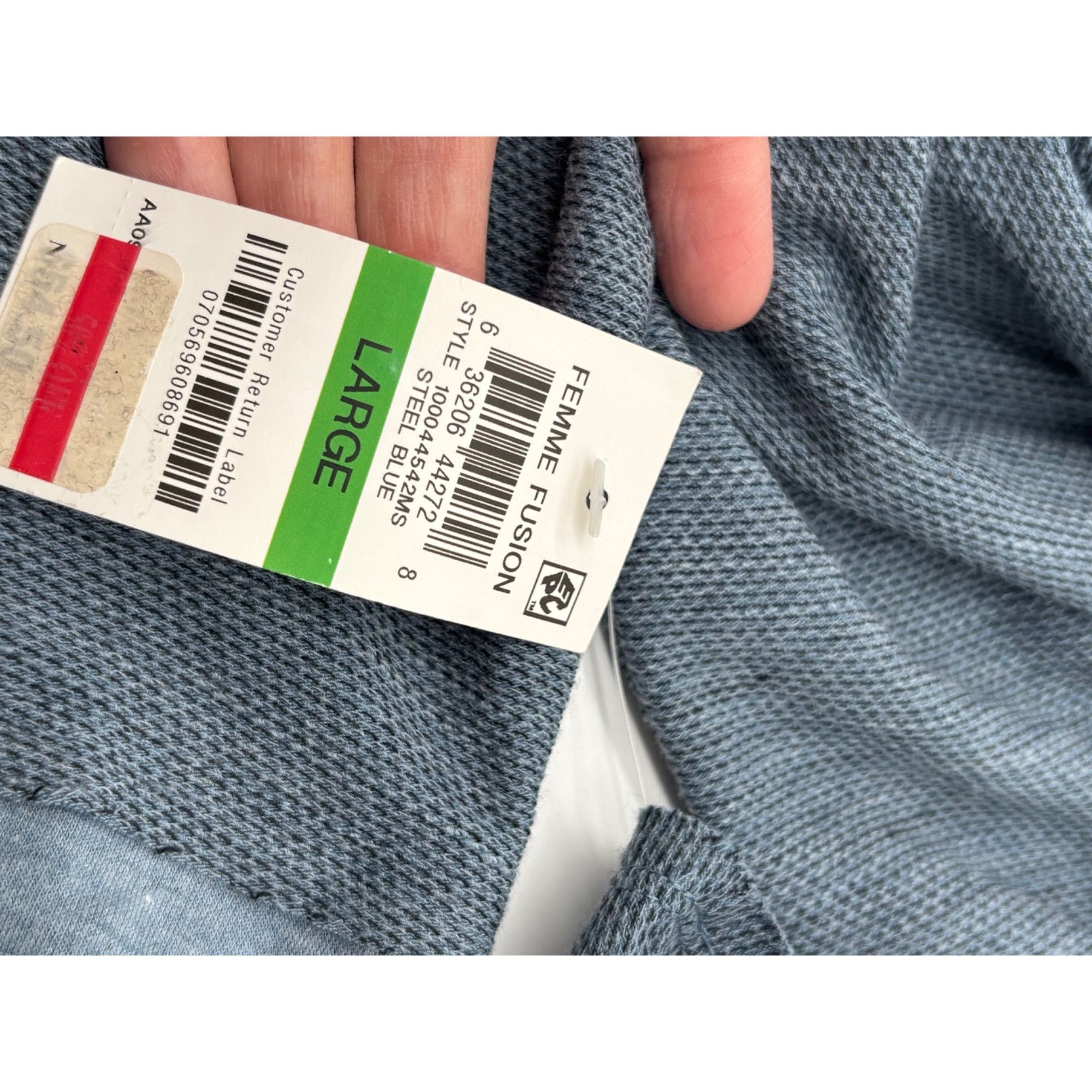 Style & Co Style & Co X-Front Bell-Sleeve Top, Steel Blue, Sz. L Size L / US 10 / IT 46 - 9 Thumbnail