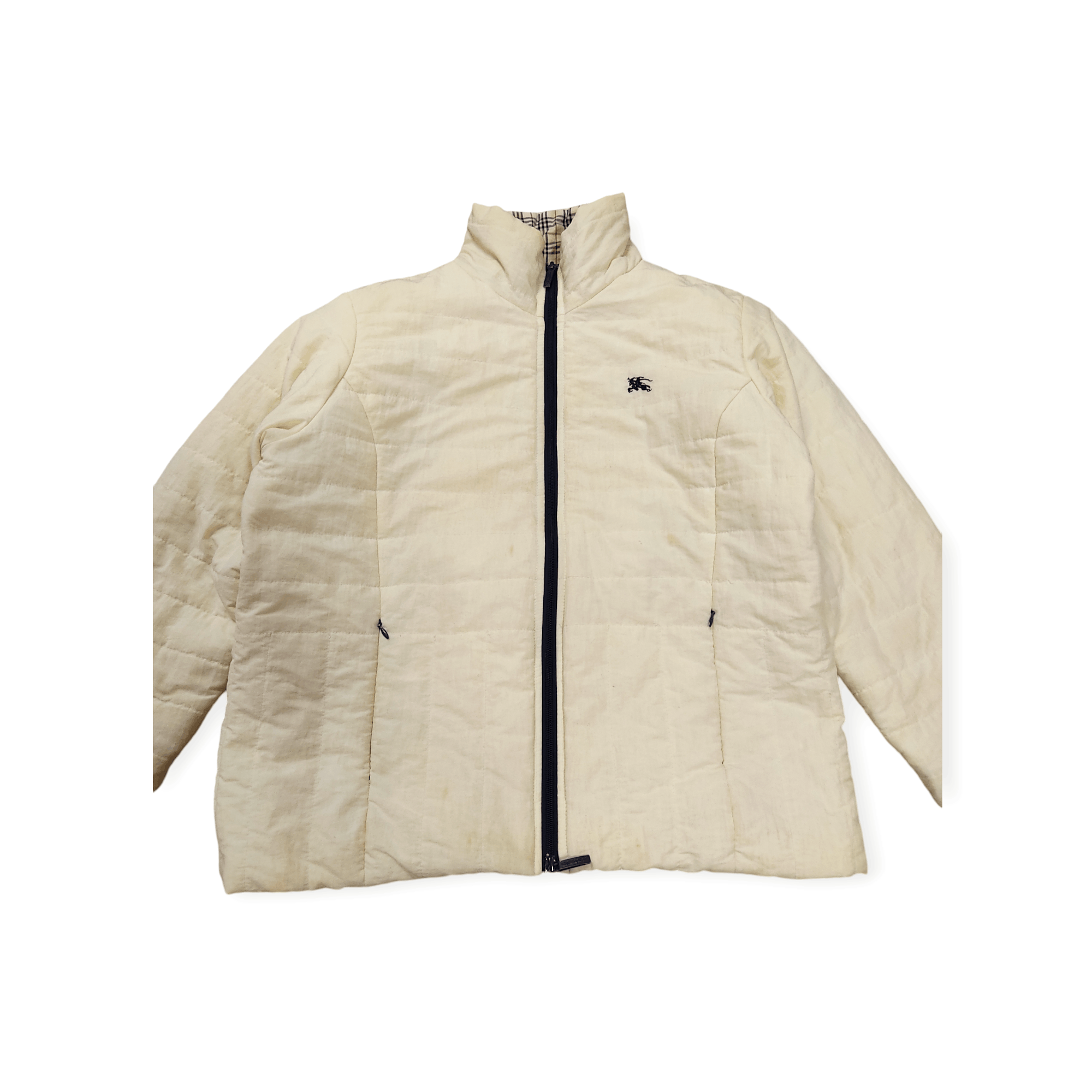 Burberry Vintage Burberry Light Cream Yellow Zipper Puffer Jacket Size M / US 6-8 / IT 42-44 - 8 Thumbnail
