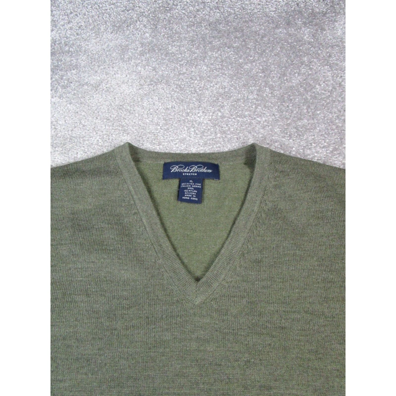 Brooks Brothers Brooks Brothers Sweater Mens XL Green Merino Wool Knit Golf Pullover V-Neck Knit Regular Size US XL / EU 56 / 4 - 2 Thumbnail