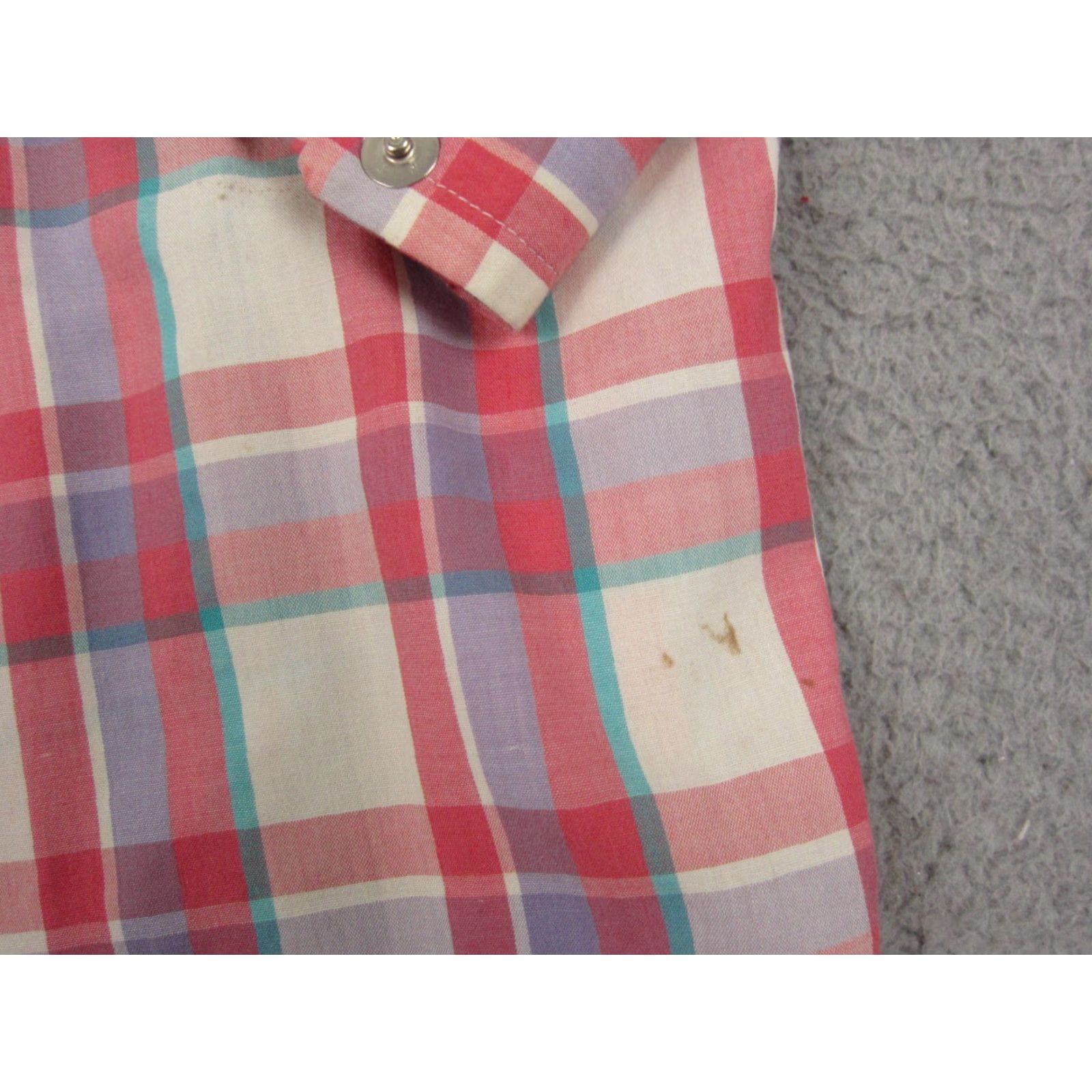 Wrangler Vintage Wrangler Shirt Mens 17 Pink Plaid 80s USA Made Button-Up Cotton Canvas Long Sleeve Western Casual Size US XL / EU 56 / 4 - 6 Thumbnail