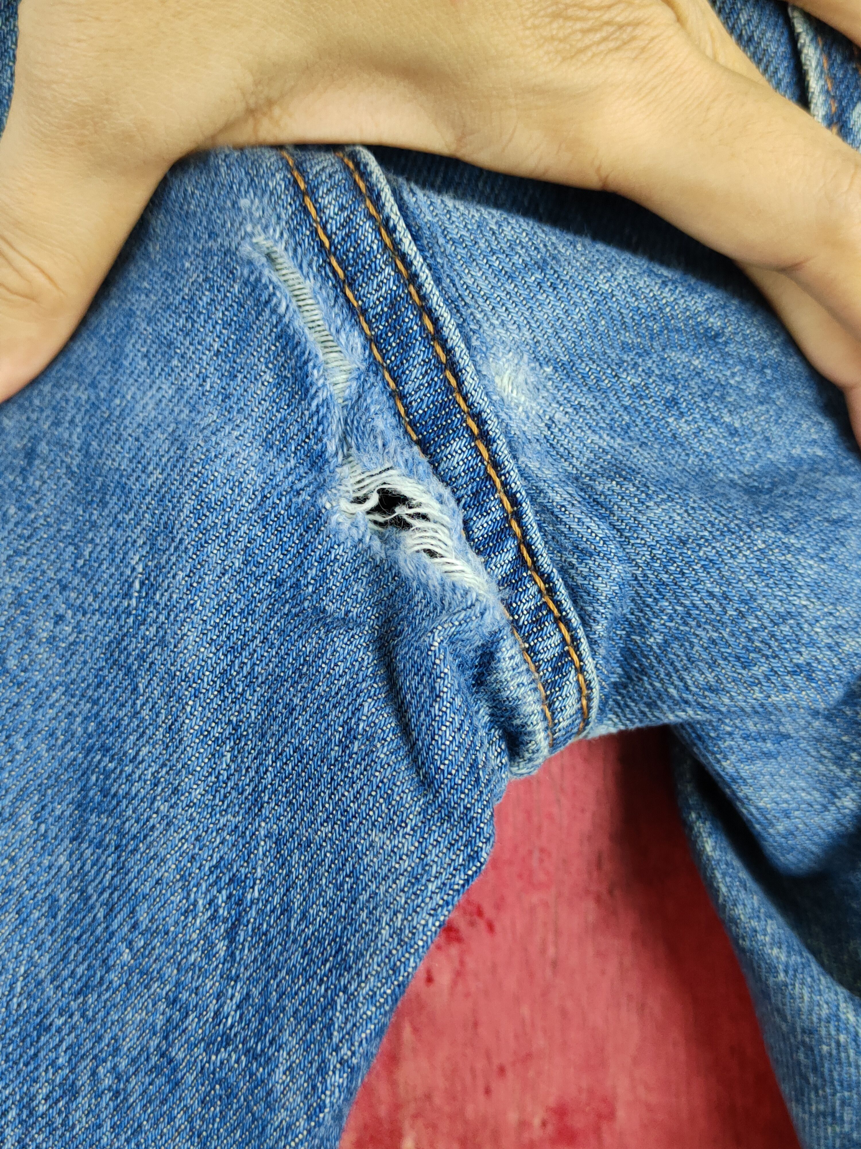 Japanese Brand Uniqlo Blue Distressed Ripped Jeans #S1692 Size US 38 / EU 54 - 8 Thumbnail