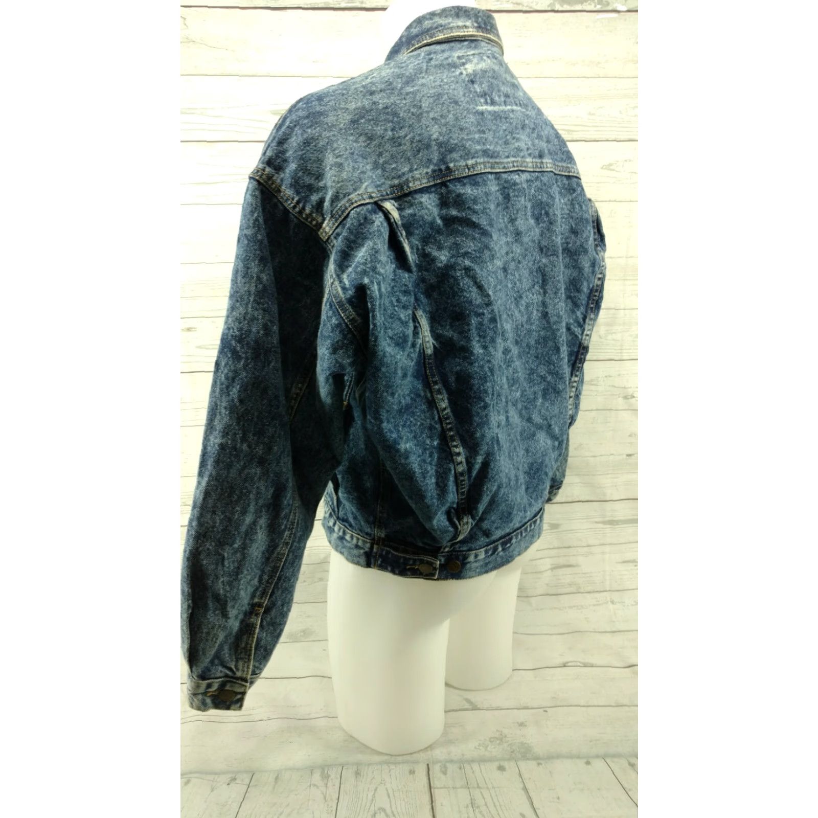 Guess VINTAGE GUESS Jeans Jacket Denim Trucker Dark Acid Wash 80s 90s Men’s Large Blue Size US 33 - 7 Thumbnail