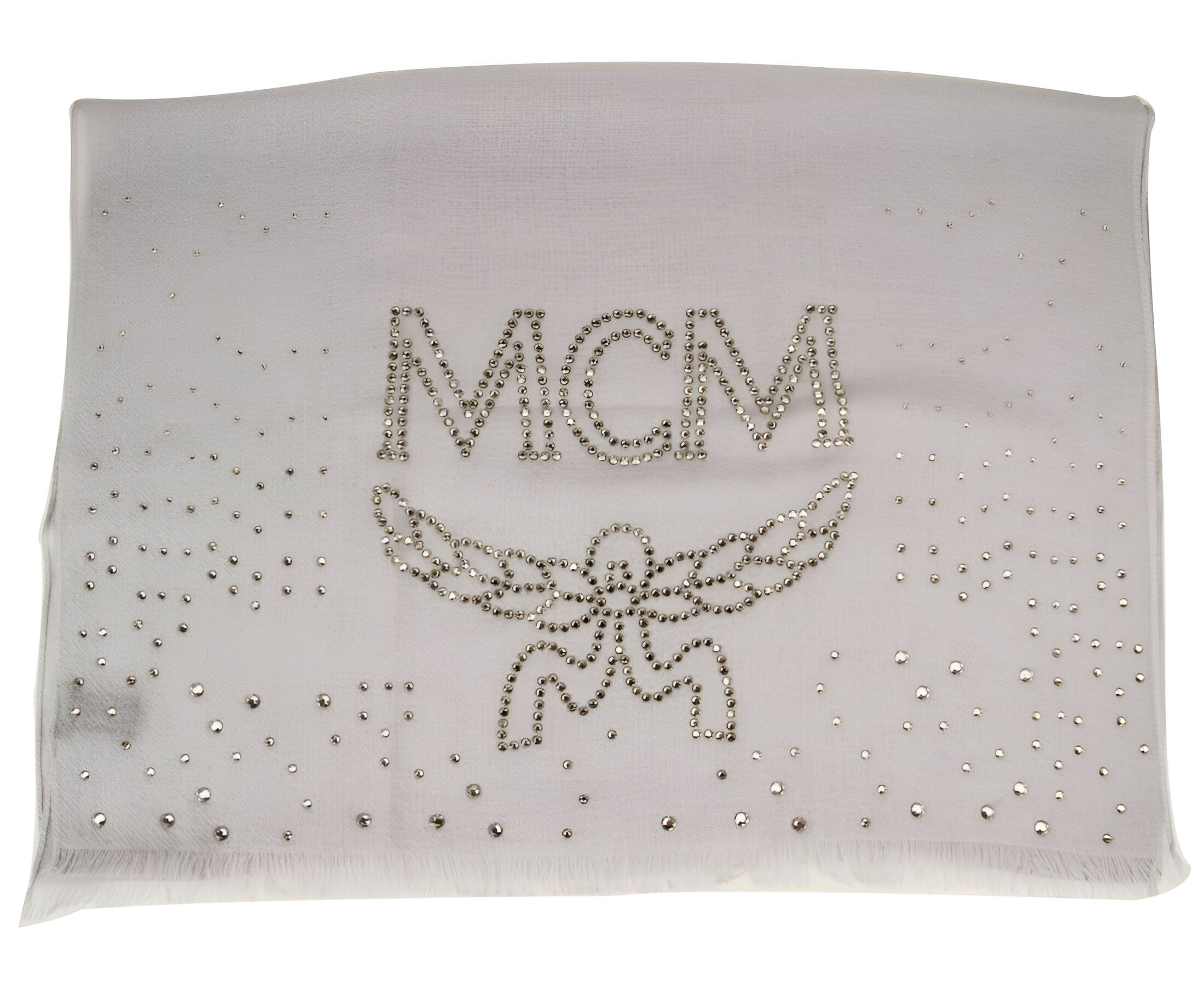 MCM Women's Grey Dawn Cashmere With Swarovski Crystal Logo Size ONE SIZE - 1 Thumbnail