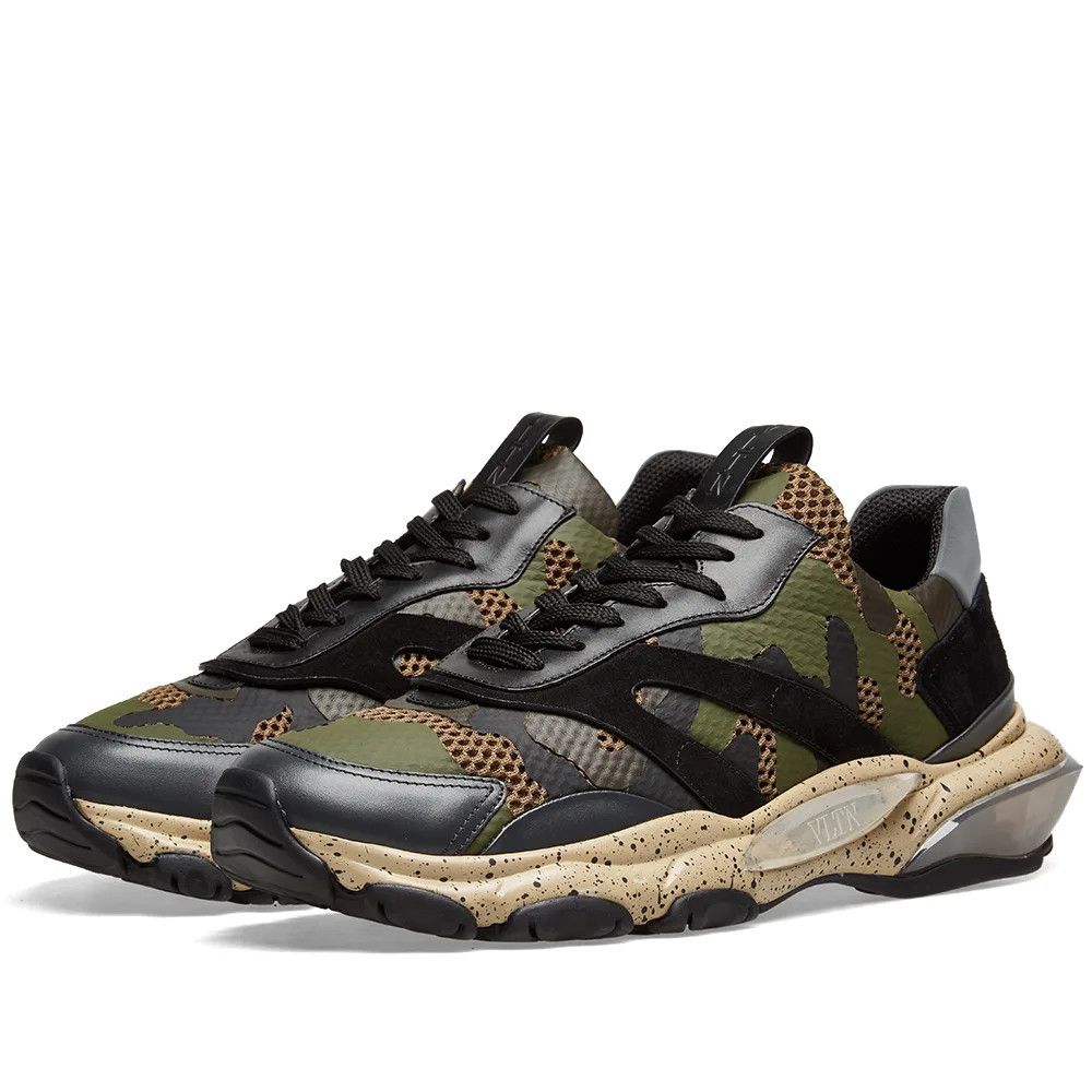 Valentino Valentino Bounce Camo Oversized Runner Green Sneakers Size US 10 / EU 43 - 2 Thumbnail