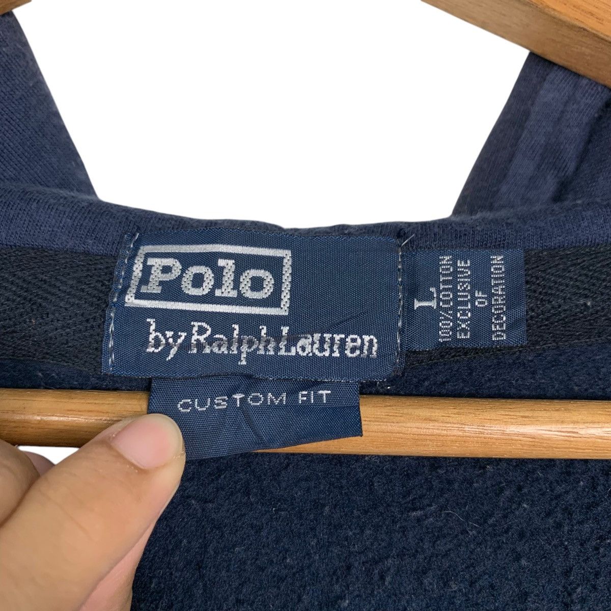 Polo Ralph Lauren 90's POLO RALPH LAUREN Embroidery Big Pony Hoodies #1718-C76 Size US L / EU 52-54 / 3 - 18 Thumbnail