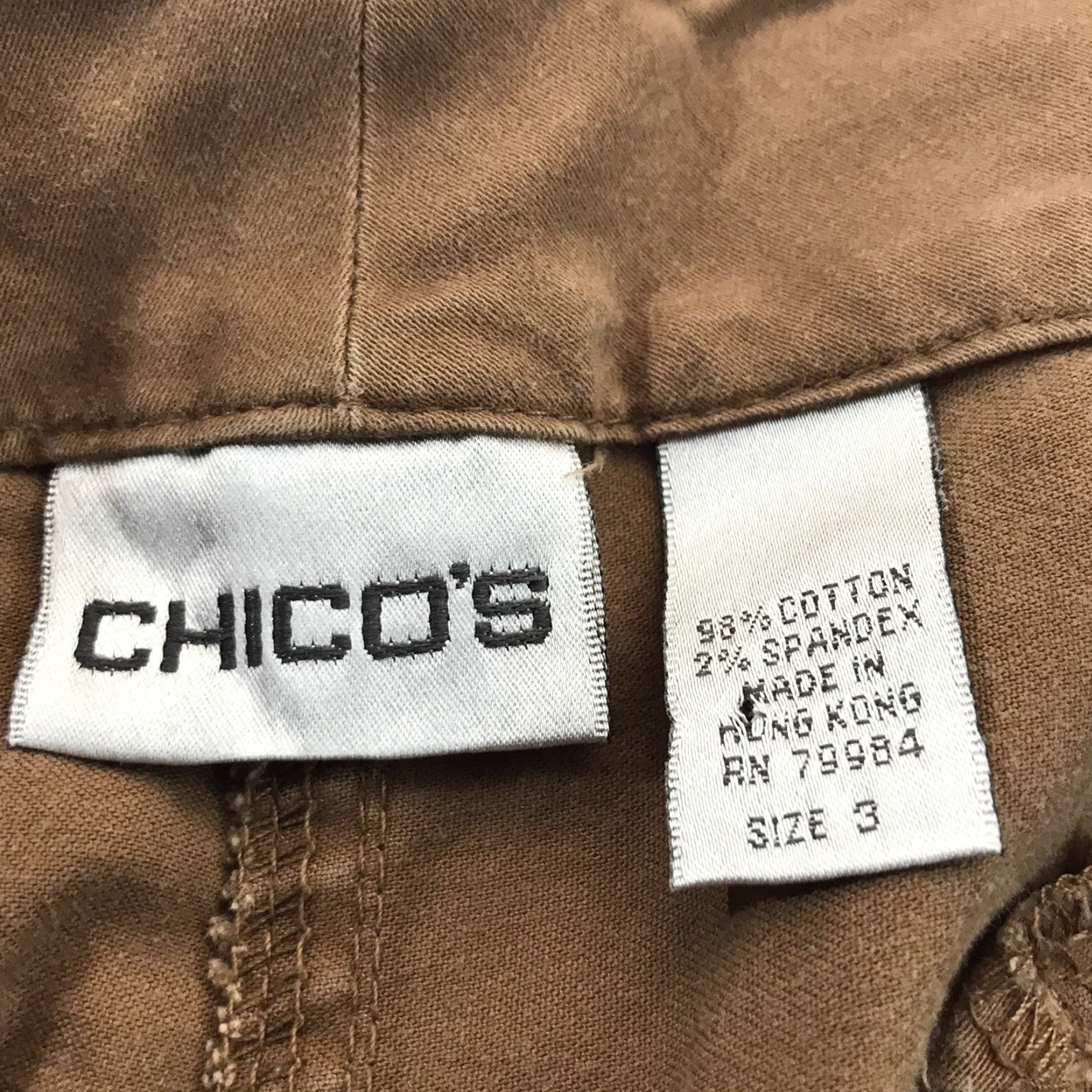 Vintage Chico's Women's Cropped High Rise Pants Size XL Brown Tapered Casual Summer Workwear Size 40" / US 18 - 4 Thumbnail