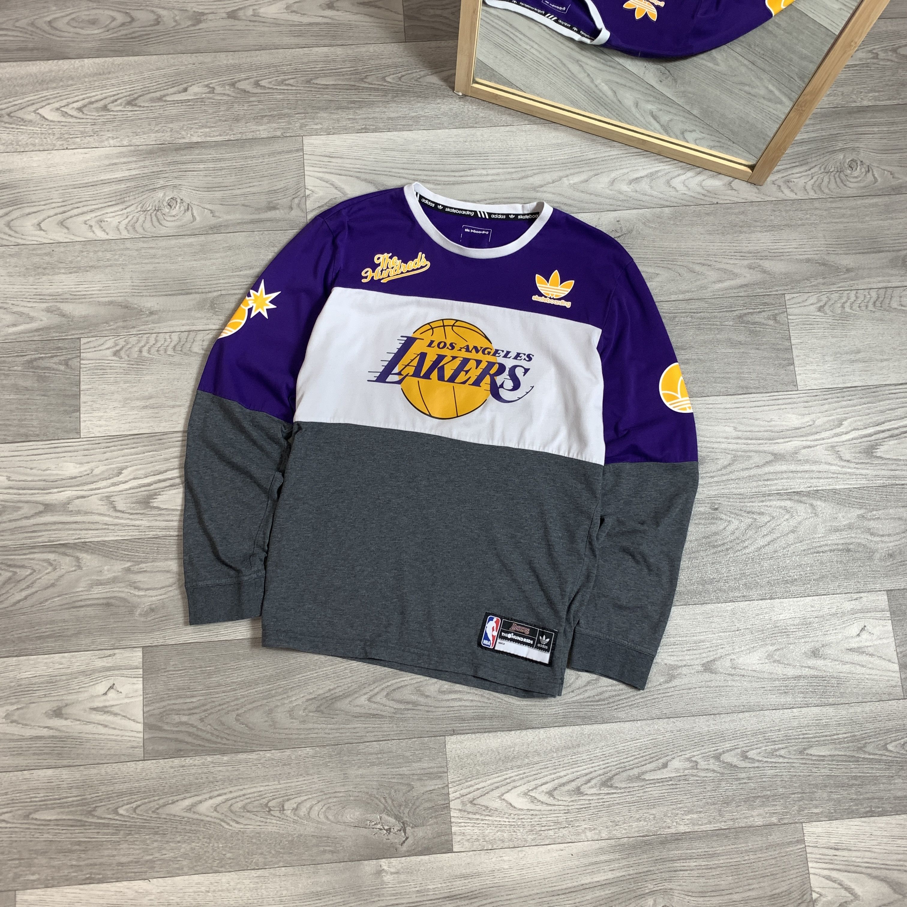 Adidas Adidas x The Hundreds x L.A. Lakers Longsleeve Tee Shirt Size US M / EU 48-50 / 2 - 1 Thumbnail