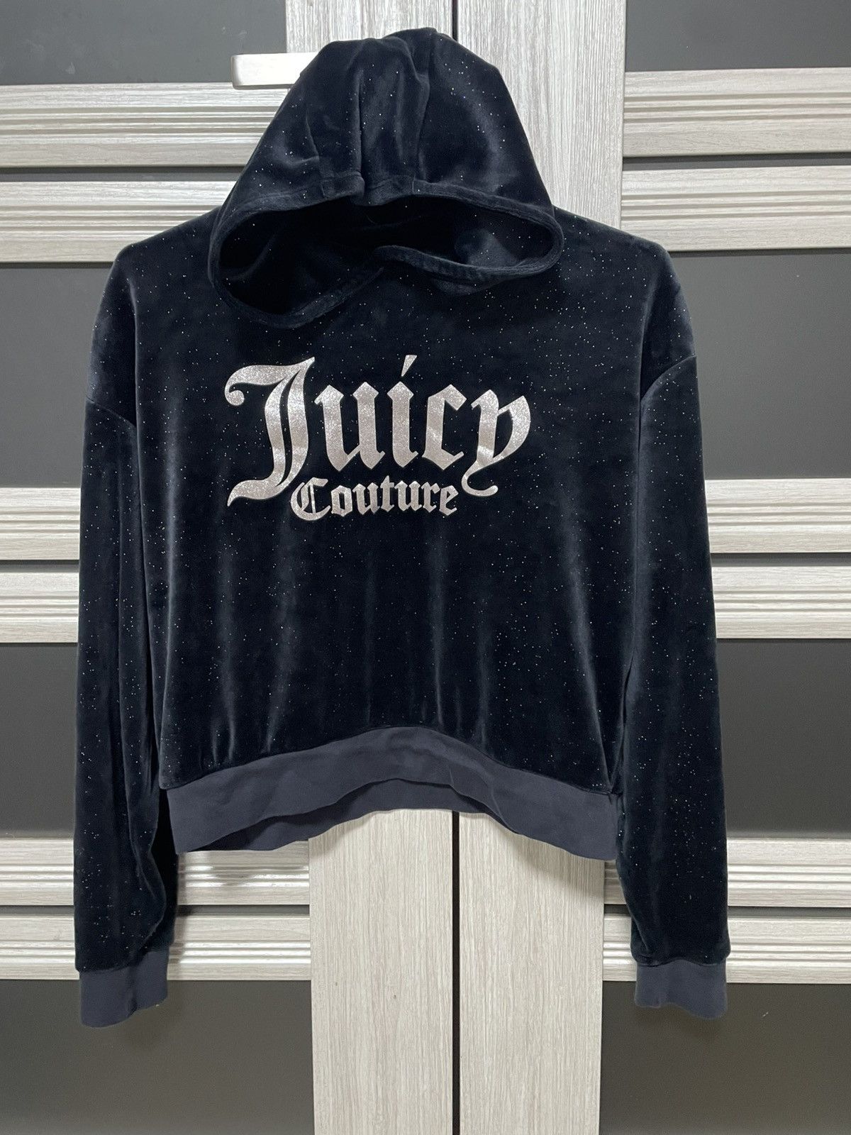 Designer × Juicy Couture Jeans Juicy Couture Hoodie Velours Baby Night Sky Big Logo Velvet Size S / US 4 / IT 40 - 1 Thumbnail