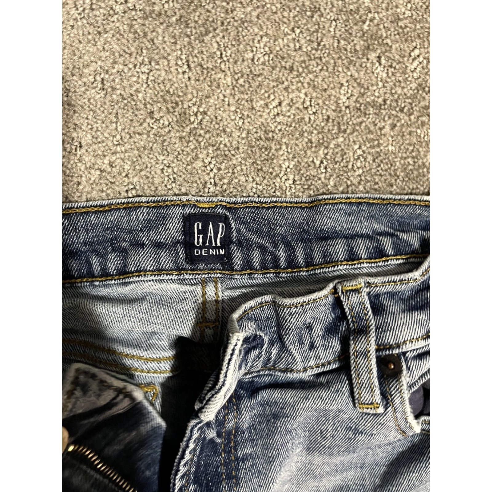 Gap GAP Jeans Womens 30 Regular Dark Blue Stretch Denim Skinny Tapered Distressed Size 30" / US 8 / IT 44 - 5 Thumbnail