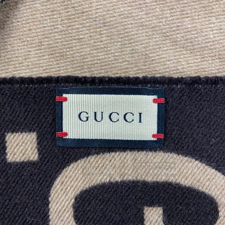 Gucci Gucci Black and brown double G full print scarf Size ONE SIZE - 3 Thumbnail