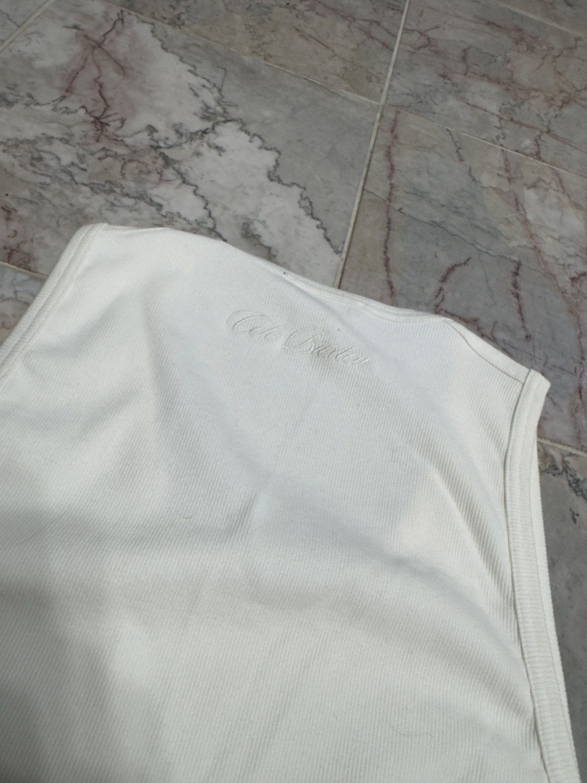 Cole Buxton Cream Cole Buxton Ribbed Tank Large Size US L / EU 52-54 / 3 - 5 Thumbnail
