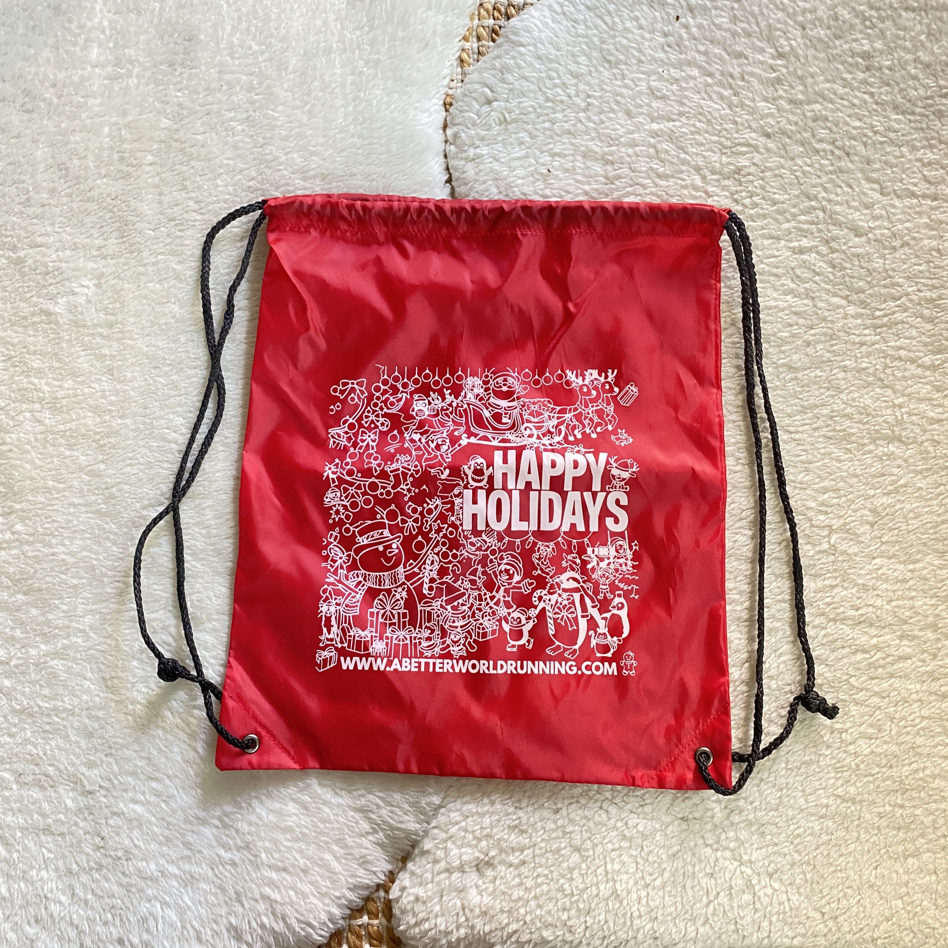 Other Red “Happy Holidays” Drawstring Bag – Brand New Size ONE SIZE - 3 Thumbnail