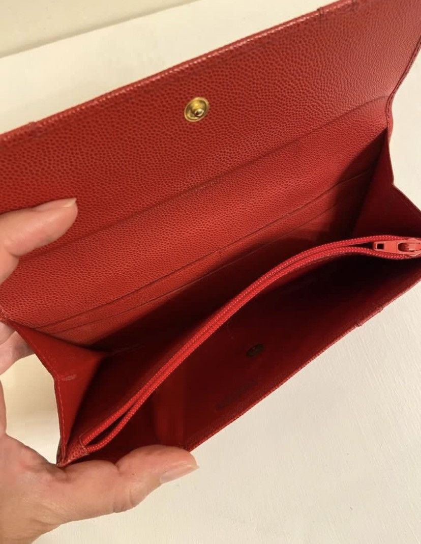 Celine Authentic Vintage CELINE Triomphe Wallet-Grained Calfskin Size ONE SIZE - 7 Thumbnail