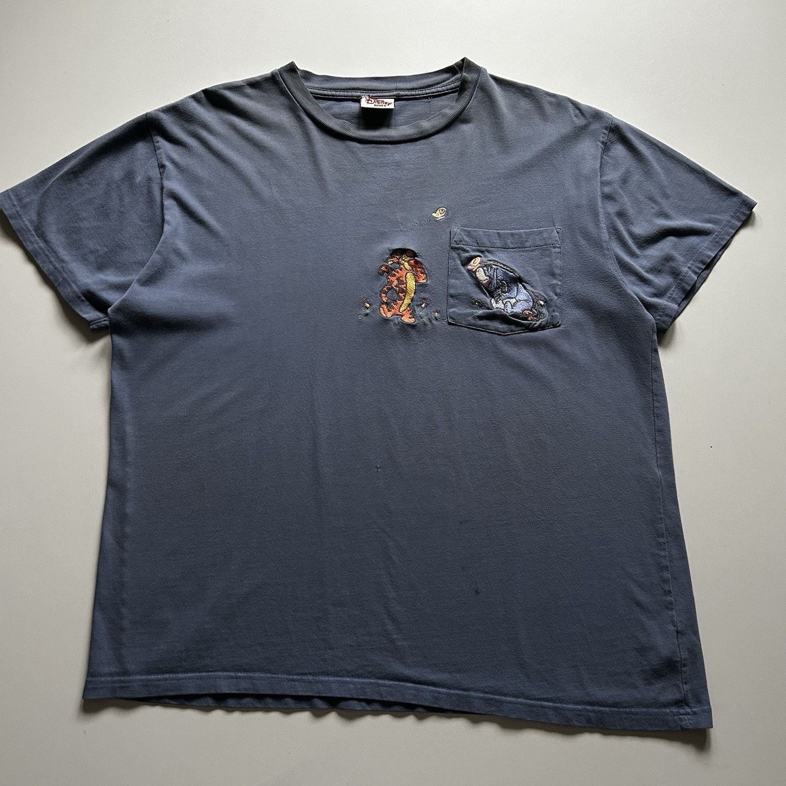 Disney Vintage 90s Disney Winnie The Pooh Pocket T Shirt Blue Large Size US L / EU 52-54 / 3 - 1 Thumbnail
