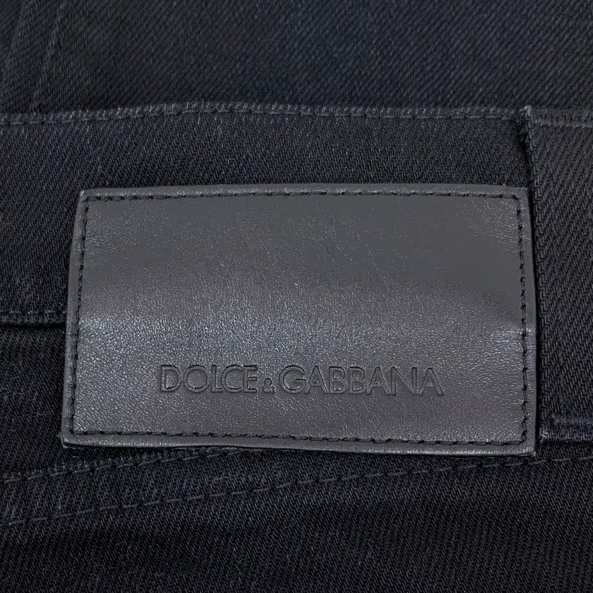 Dolce & Gabbana Dolce & Gabbana Black Denim Slim-Fit Stretch Jeans Size 44 M Size US 44 / EU 60 - 4 Thumbnail