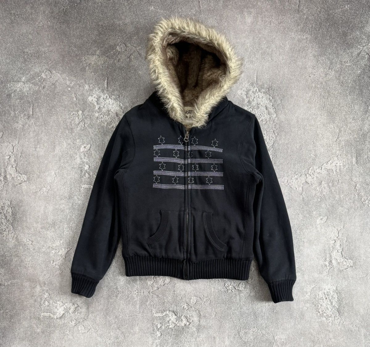 Abercrombie & Fitch Retro L/size fur faux hoodie hooded jacket if six was nine Size L / US 10 / IT 46 - 7 Thumbnail