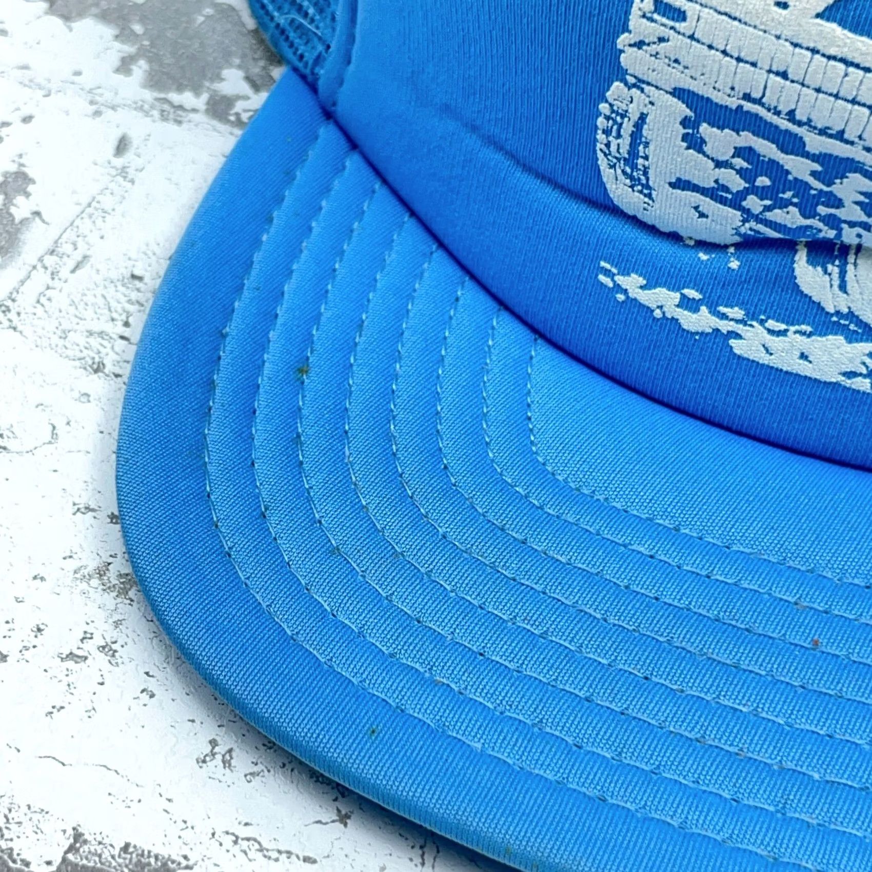 Vintage Vintage Trucker Hat Cap SnapBack Puffy Print 4x4 Truck Off Road 90s High Dome Cap Blue San Sun Mens One Size Adjustable Mesh Back Twill Polyester Hat Size ONE SIZE - 5 Thumbnail