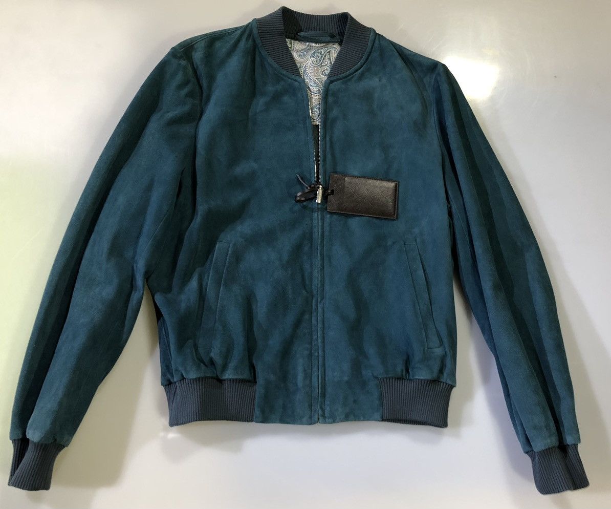 Brioni Brioni 🇮🇹 Blu suede silk lined bomber 50 NEW Size US M / EU 48-50 / 2 - 3 Thumbnail