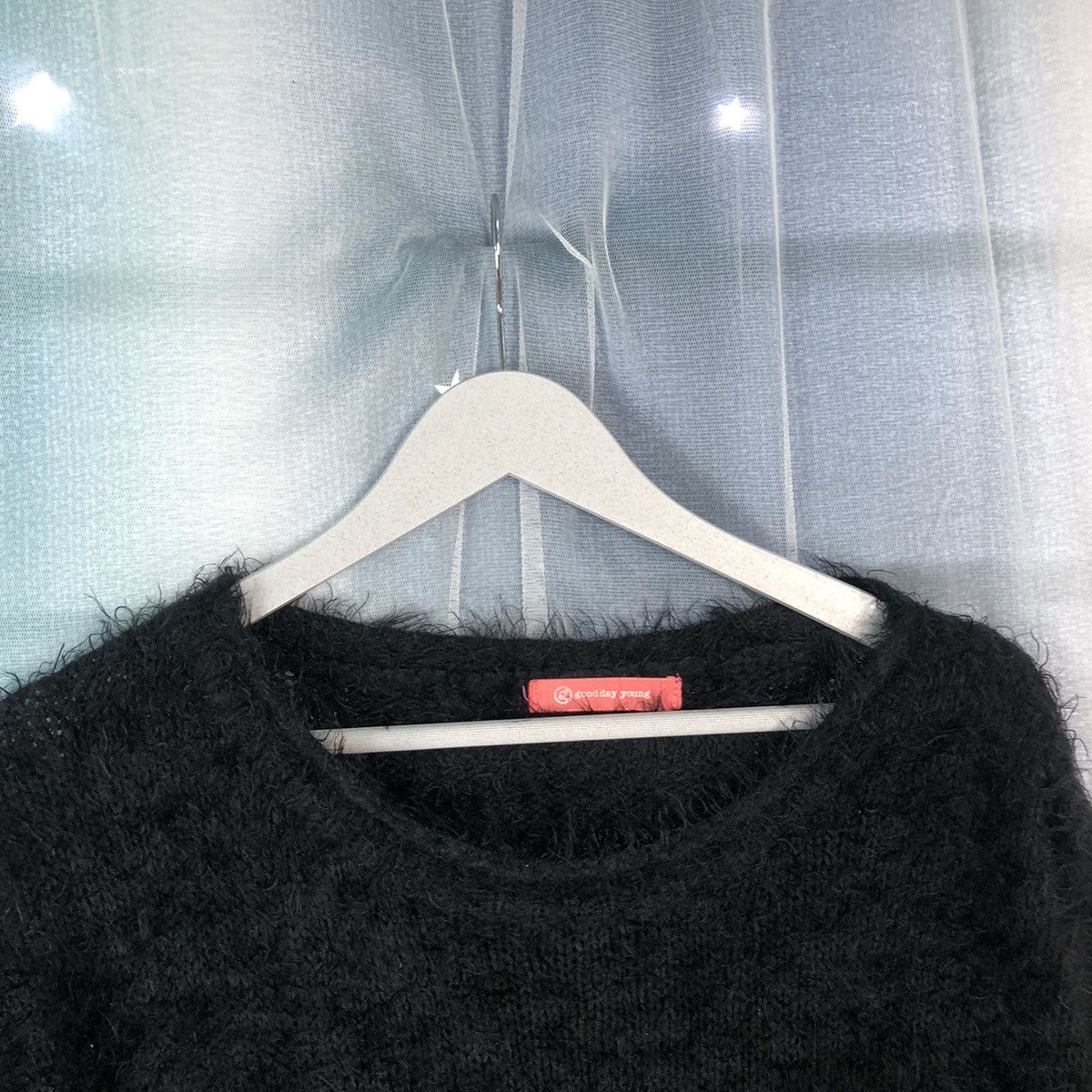 Aran Isles Knitwear × Homespun Knitwear × Japanese Brand Goodday Young Black Mohair Knitwear #920 Size L / US 10 / IT 46 - 4 Thumbnail