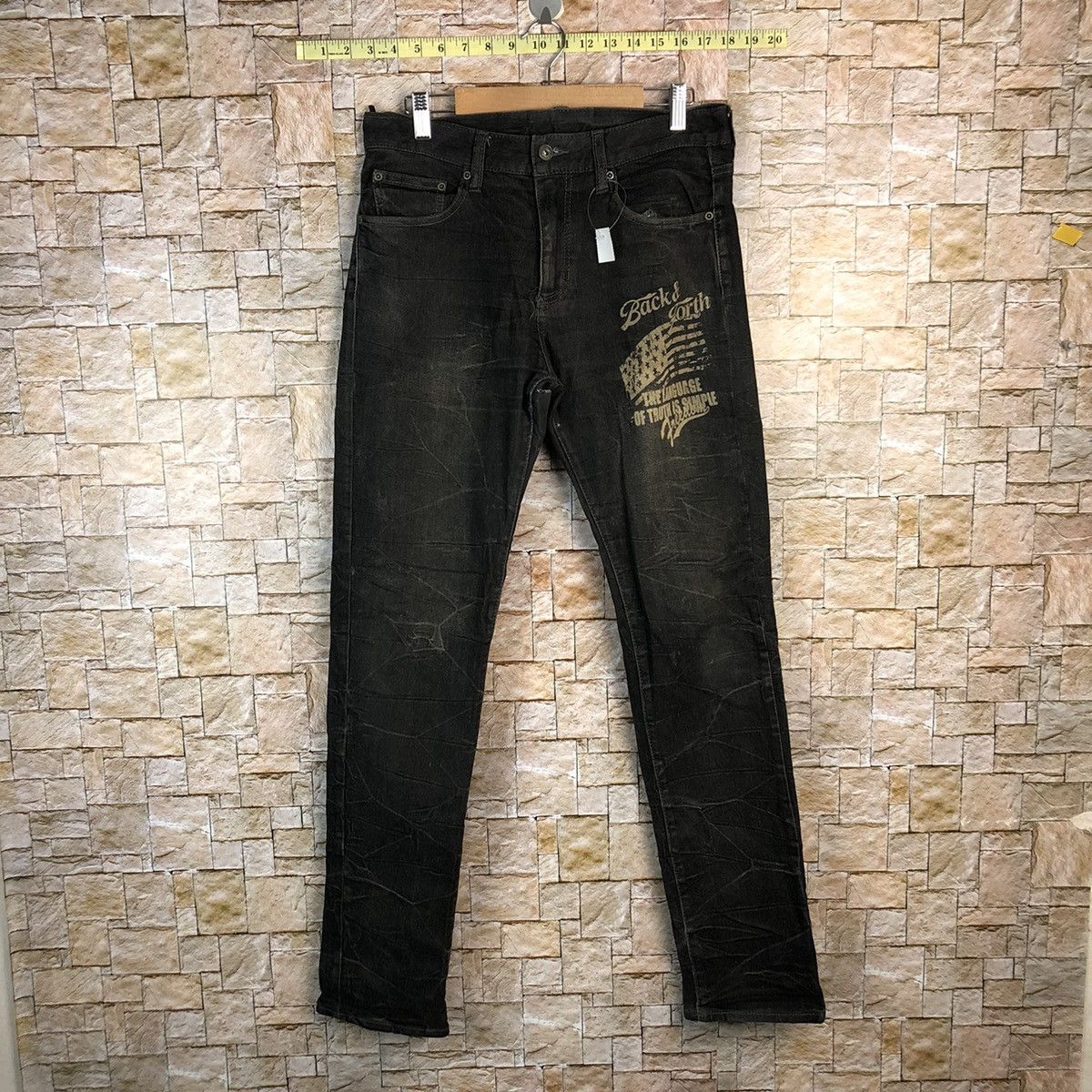 Japan vintage Black Denim jeans Pants #A639