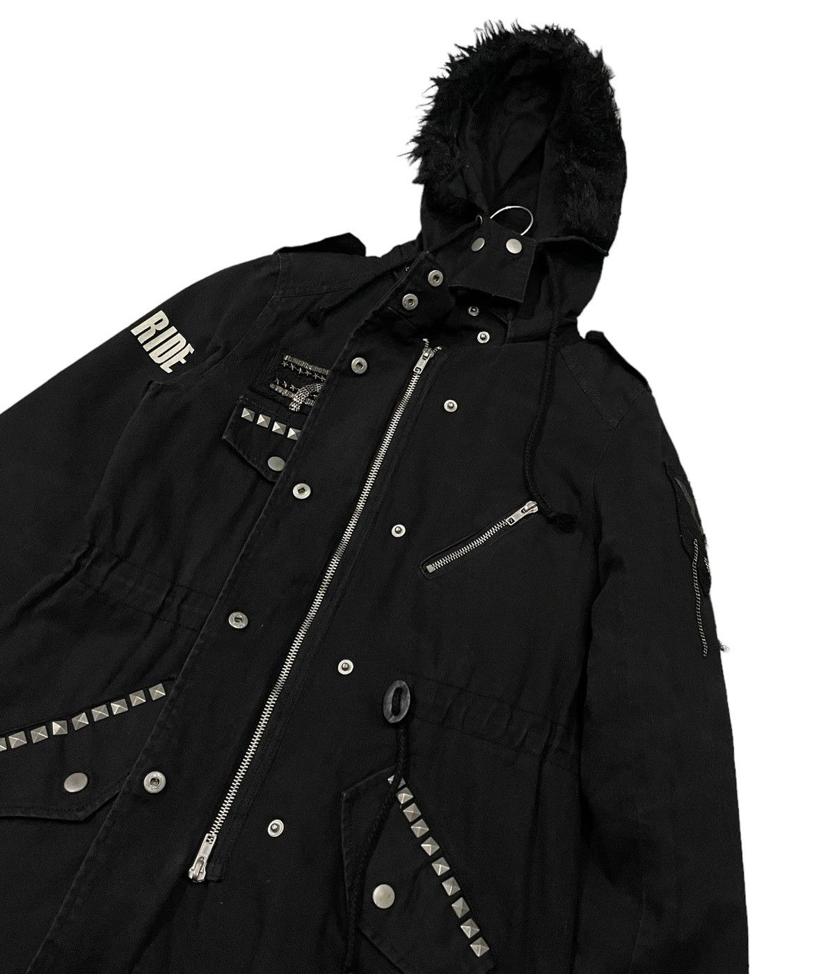 Le Grande Bleu (L.G.B.) Vintage Glad News Seditionaries Punk Skull Fishtail Parka Size US XS / EU 42 / 0 - 19 Thumbnail