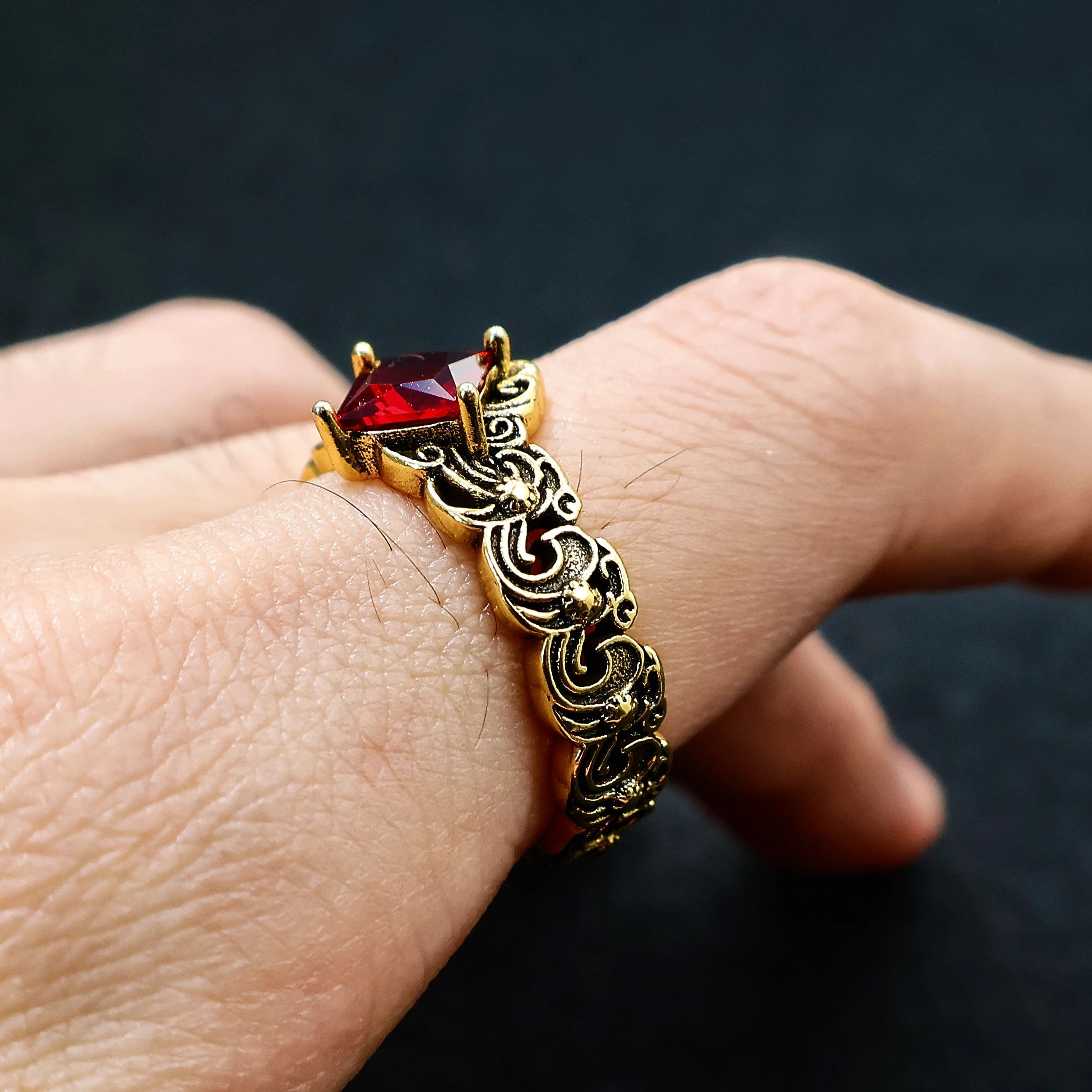 Vintage Retro Flame Crown Ring Size ONE SIZE - 2 Thumbnail