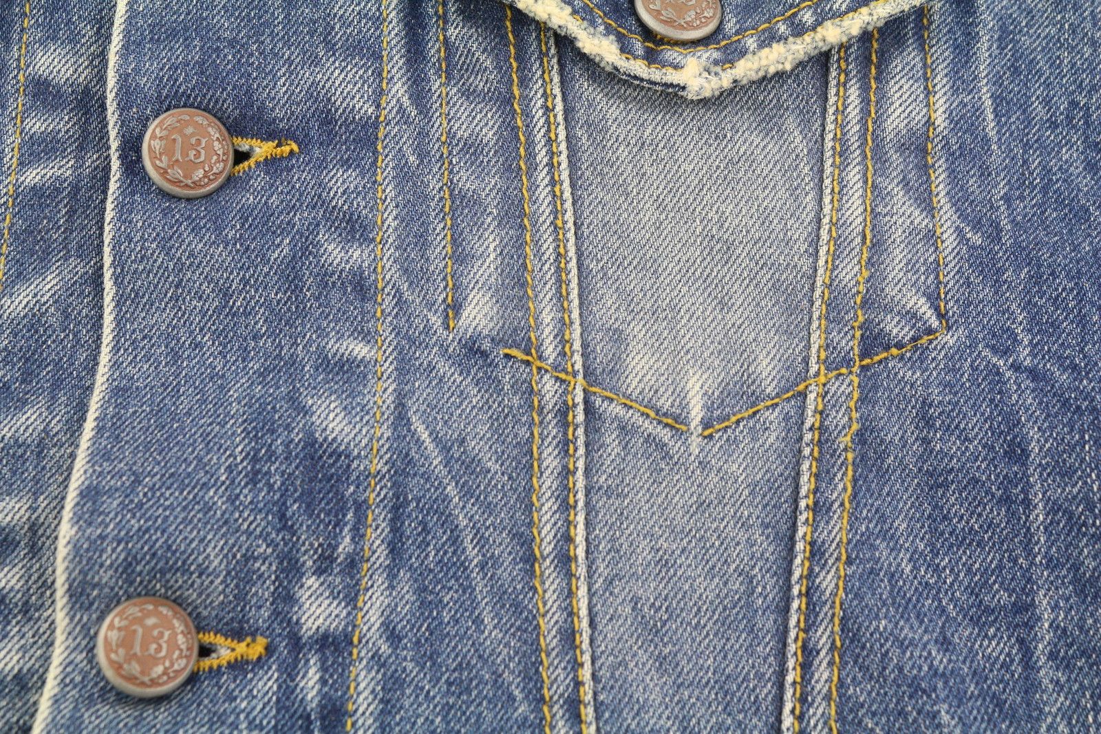 R13 RAGLAN TRUCKER JKT M Kelly Tex Button-Up Washed Denim 86164 Size M / US 6-8 / IT 42-44 - 11 Thumbnail