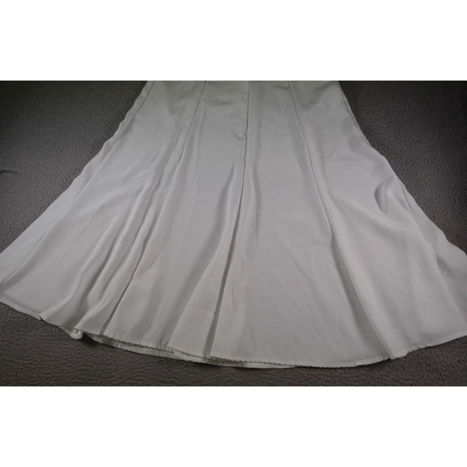 Vintage VINTAGE 1849 Authentic Ranchwear Skirt Womens Large White Western Cowgirl Rodeo Maxi Long Silk-like Lined Elastic Waist Zipper Back Knitted? Size 36" / US 14 / IT 50 - 3 Thumbnail