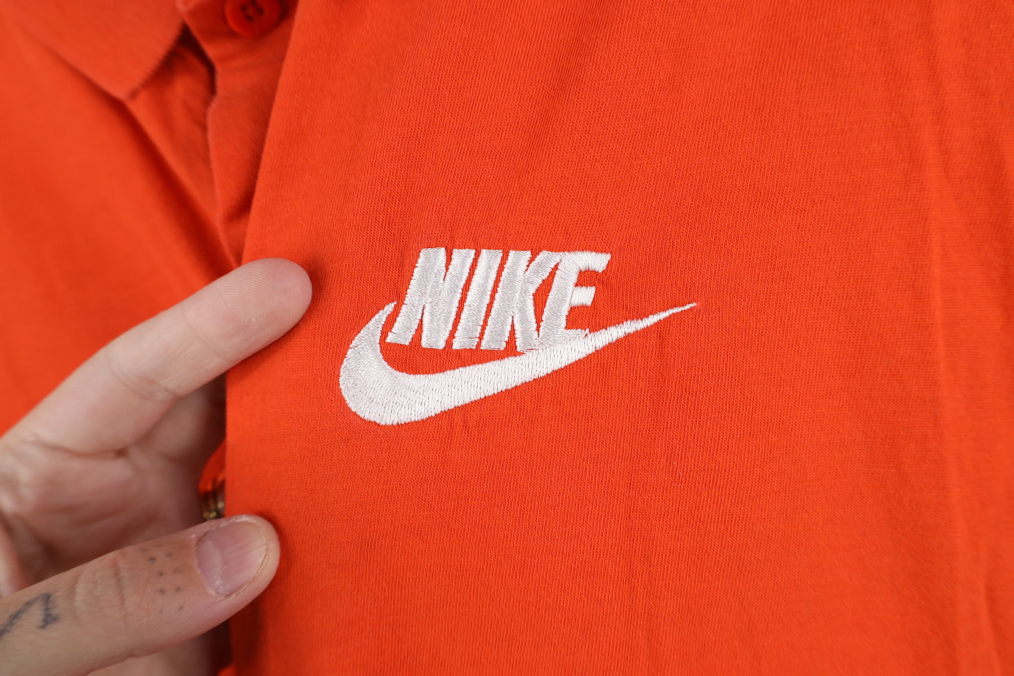 Nike Vintage Y2K Nike Spell Travis Scott Mini Swoosh Polo Orange Size US XXL / EU 58 / 5 - 4 Thumbnail