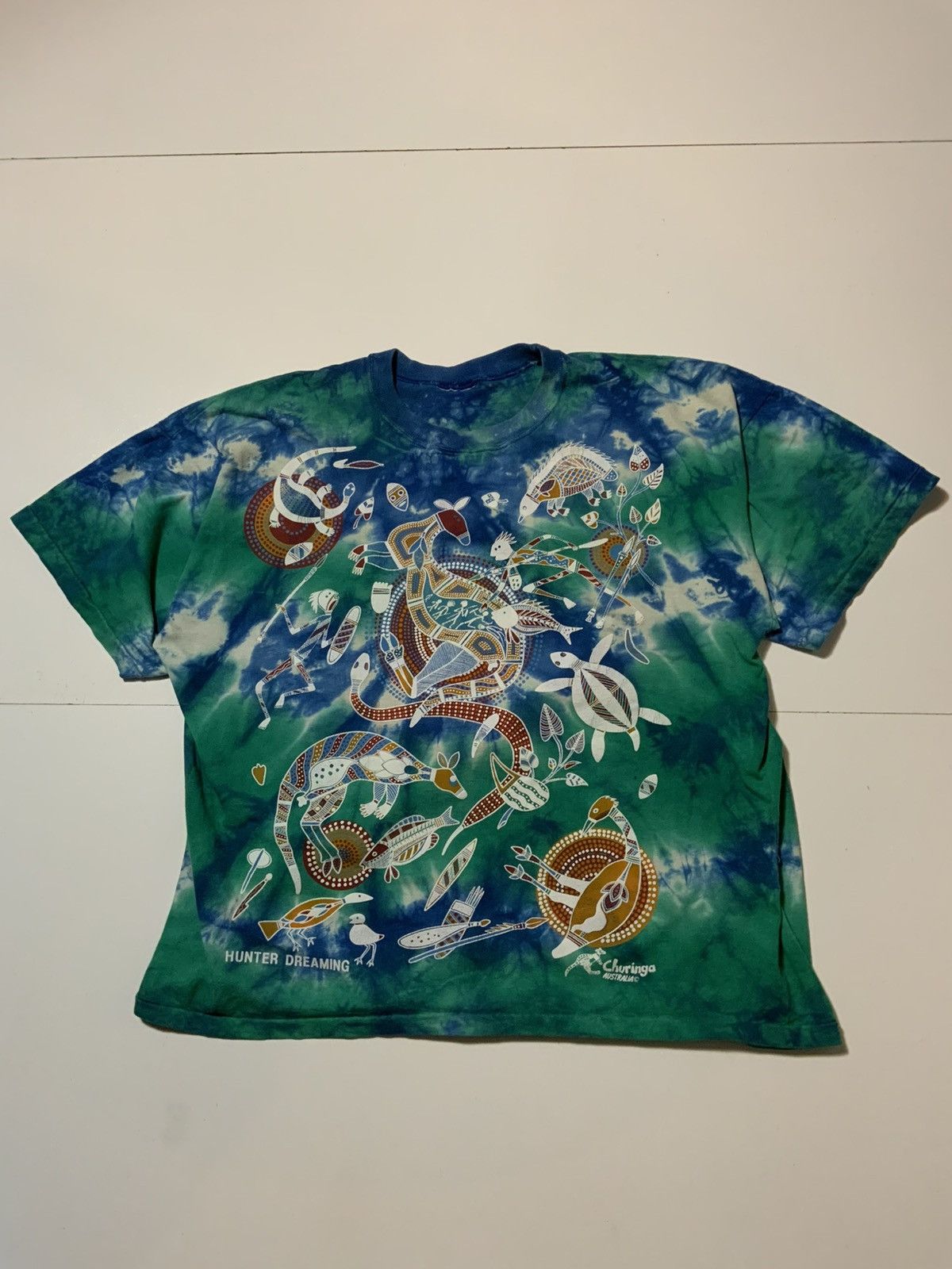 Vintage Vintage Churinga Australia Hunter Dreaming Aboriginal TShirt Size US XL / EU 56 / 4 - 1 Thumbnail