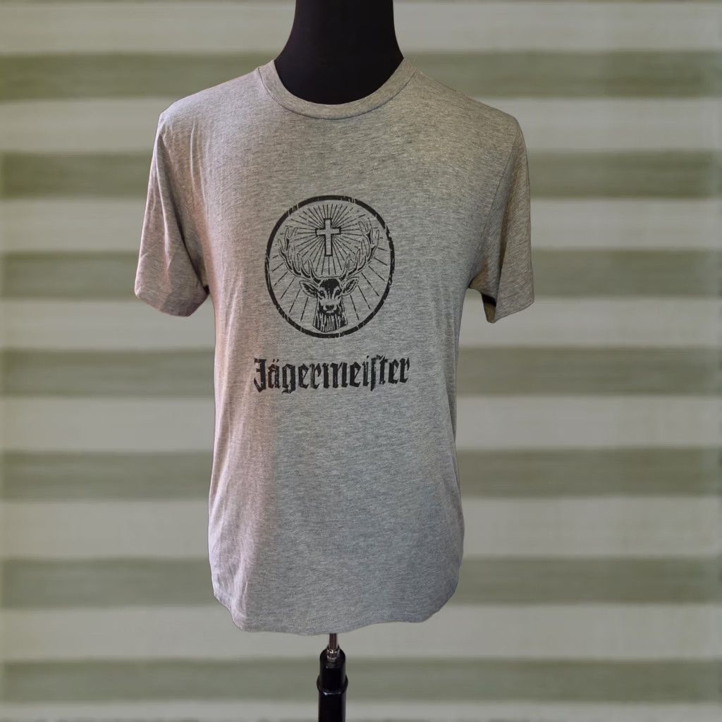 Logo 7 Jagermeister Logo Men's Gray Short Sleeve T-Shirt Size Large Size US L / EU 52-54 / 3 - 1 Thumbnail