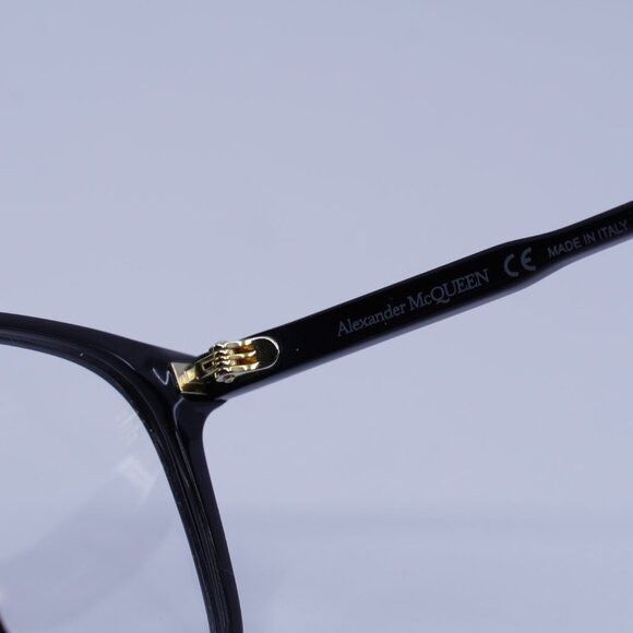 Alexander McQueen Alexander McQueen AM0191O 001 Eyeglasses Shiny Black 54mm Size ONE SIZE - 7 Thumbnail