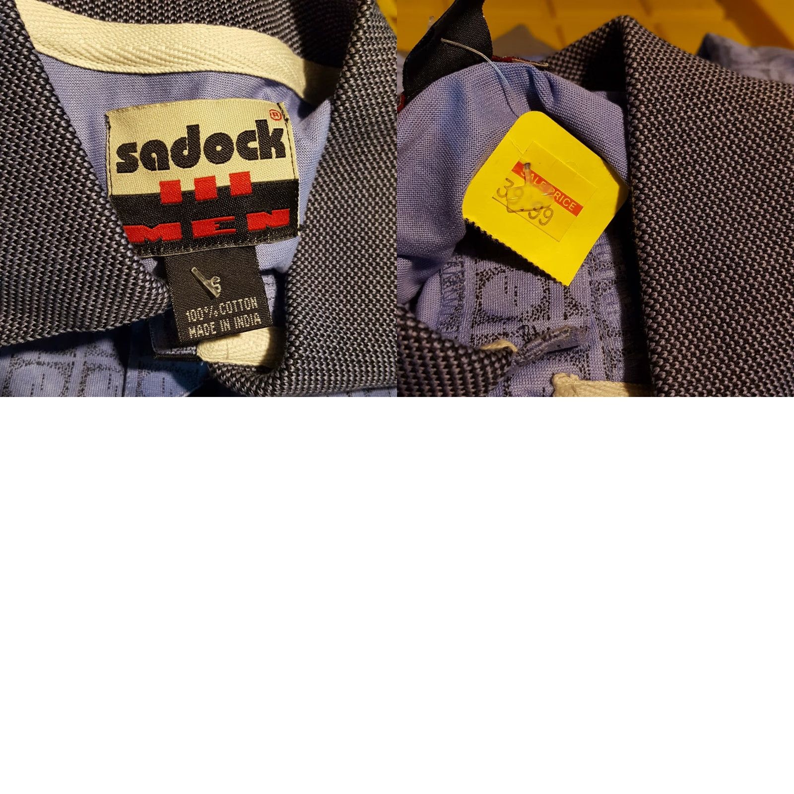 Vintage VINTAGE Sadock Men Polo Shirt Purple Short Sleeve Collared Button Golf Tennis 90s Casual Sports Geometric Knit Cotton All Seasons M Size US M / EU 48-50 / 2 - 8 Thumbnail