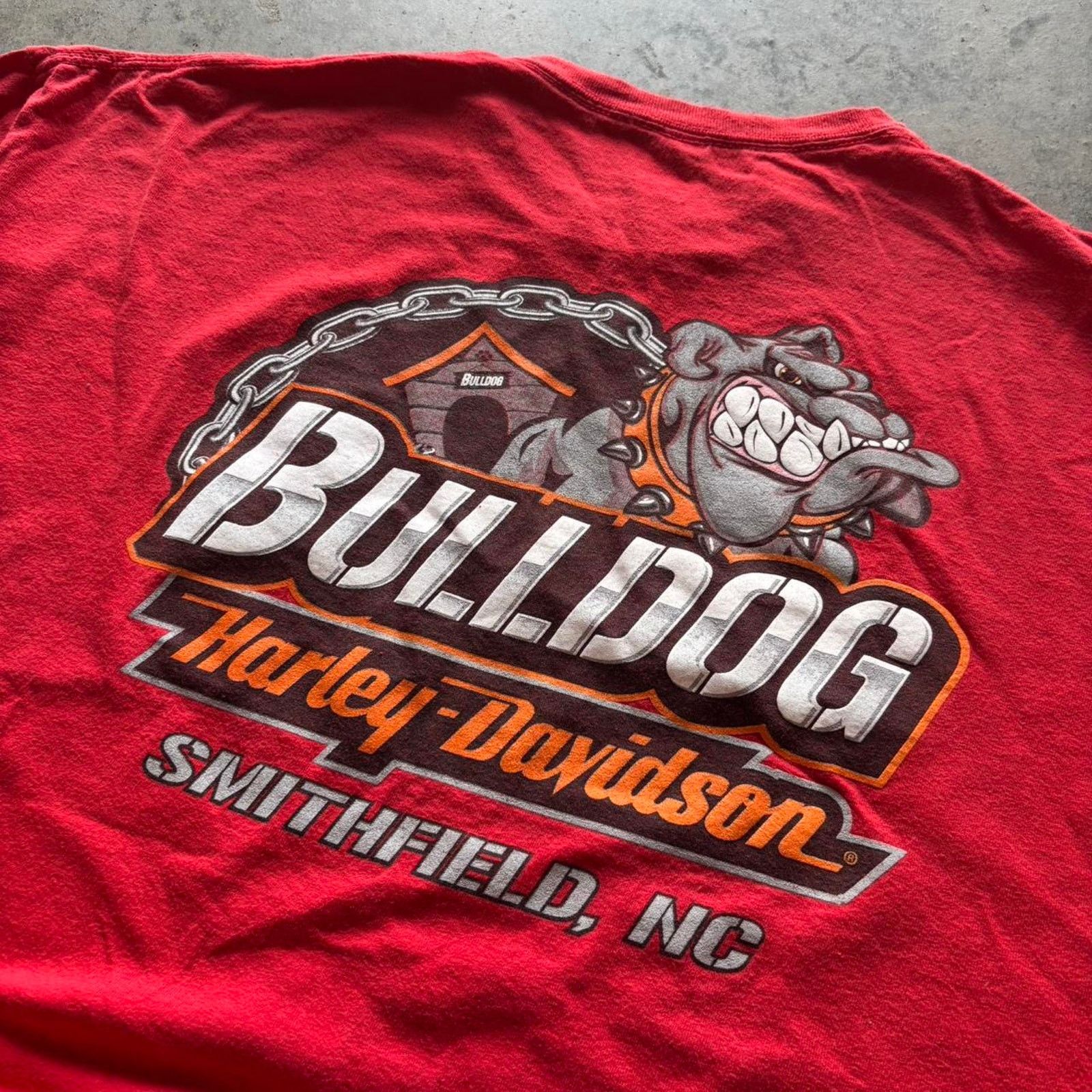 Harley Davidson × Japanese Brand × Vintage Vintage Y2K Harley Davidson Bulldog T-shirt Size US XL / EU 56 / 4 - 2 Thumbnail