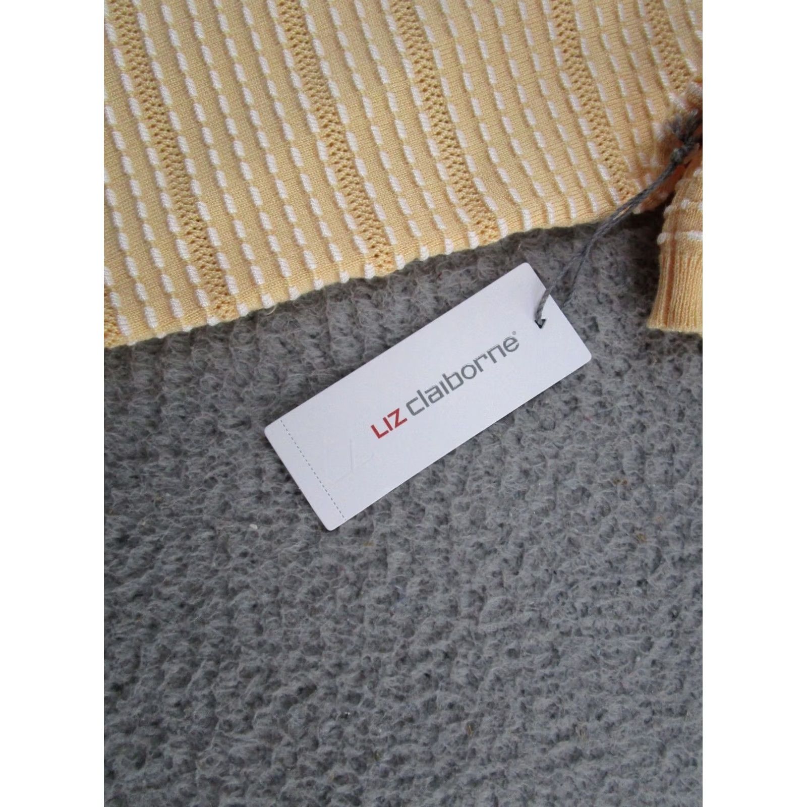 Liz Claiborne Liz Claiborne Sweater Top Striped Short Sleeve XL Womens Pullover Knit Cotton Multicolor Cardigan? Size XL / US 12-14 / IT 48-50 - 2 Thumbnail