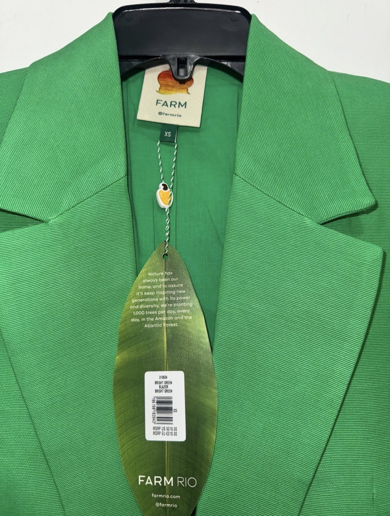 Farm Rio Farm Rio Bright Green Blazer size XS Size XS / US 0-2 / IT 36-38 - 5 Thumbnail