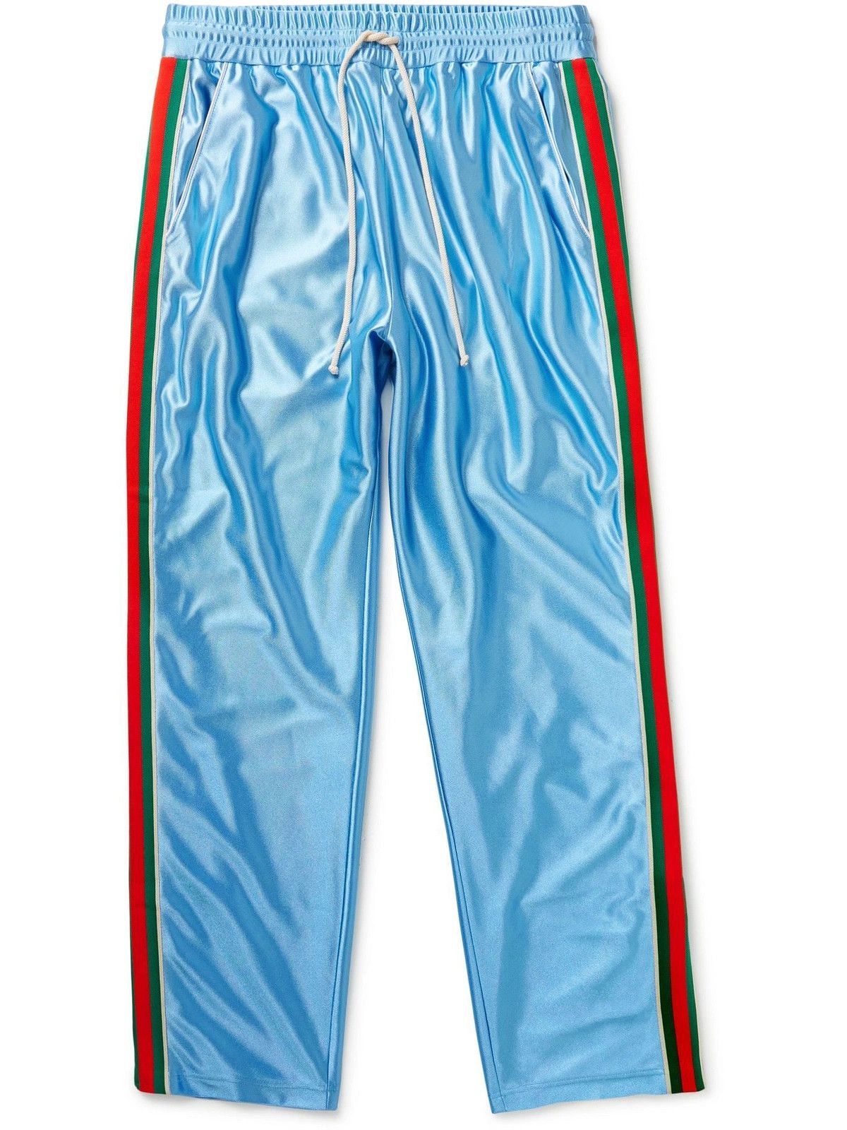 Gucci Gucci Tapered Webbing-Trimmed Satin-Jersey Track Pants Size US 34 / EU 50 - 1 Thumbnail