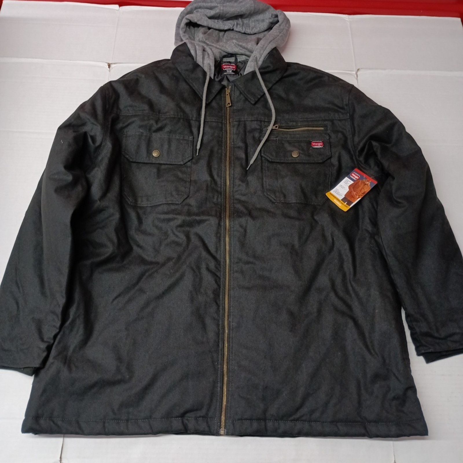 Wrangler Wrangler Shirt Jacket Quilt Lined Black Mens 3XL Canvas Hood Size US XXL / EU 58 / 5 - 1 Thumbnail