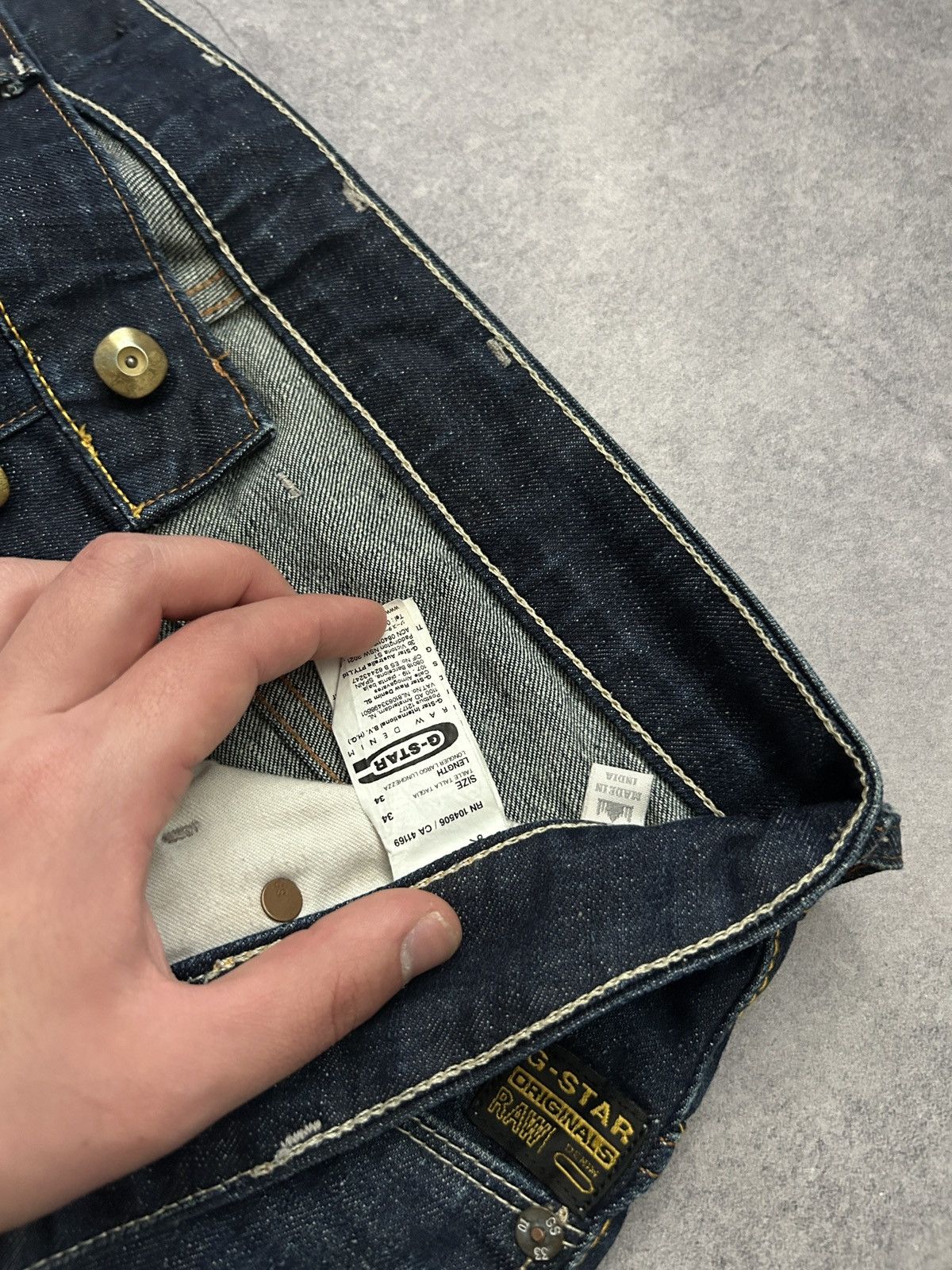 G-Star G star Raw Selvage Dark blue jeans mens 34/34 Size US 34 / EU 50 - 9 Thumbnail